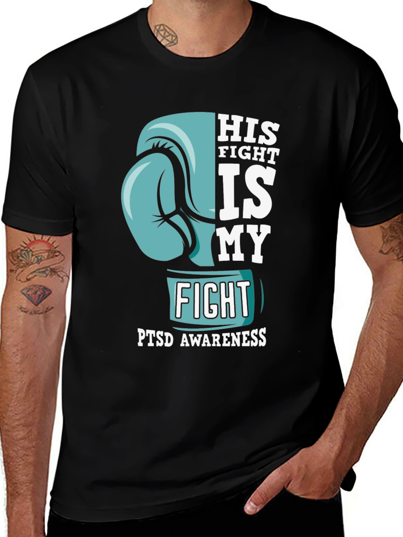 PTSD Awareness T-Shirt - His Fight Is My Fight
