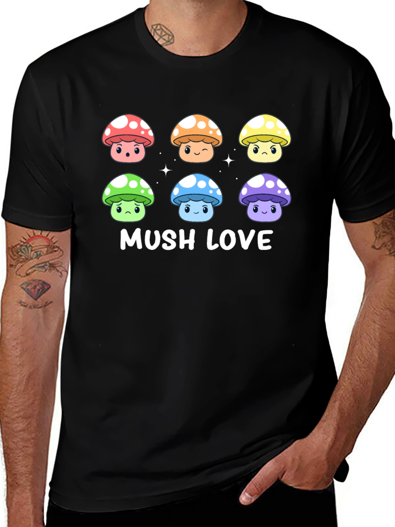 Variant 9 of Mushroom Love Graphic T-Shirt - Cute & Stylish!