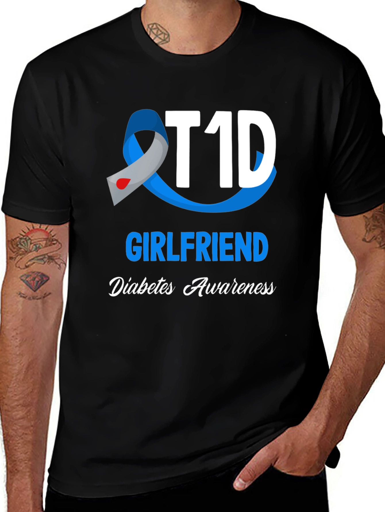 T1D Girlfriend Diabetes Awareness T-Shirt