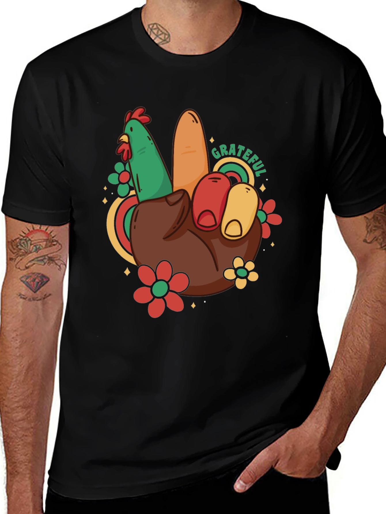 Variant 6 of Grateful Thanksgiving Peace Sign T-Shirt