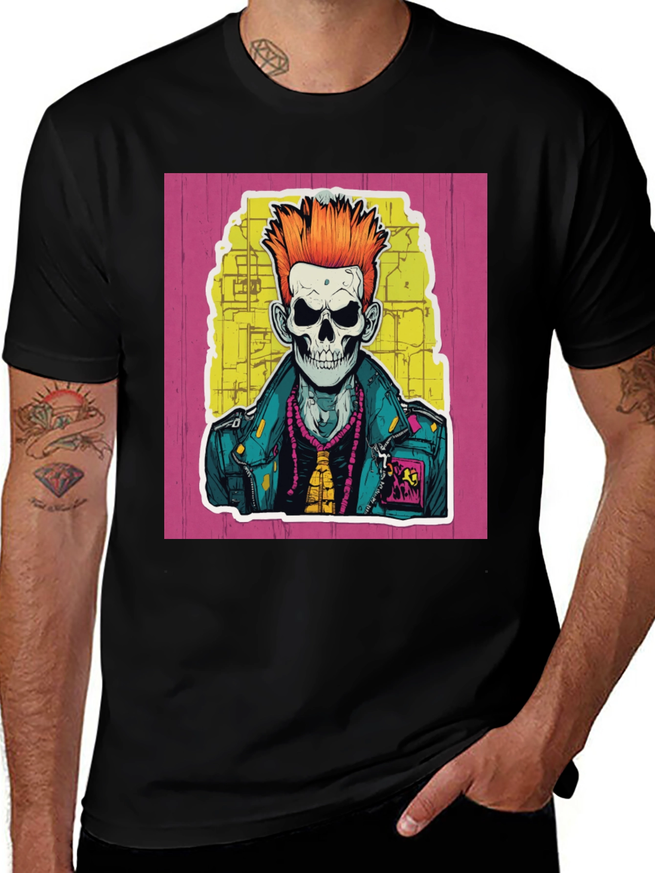 Variant 21 of Edgy Skull Graphic T-Shirt - Cool & Unique Design