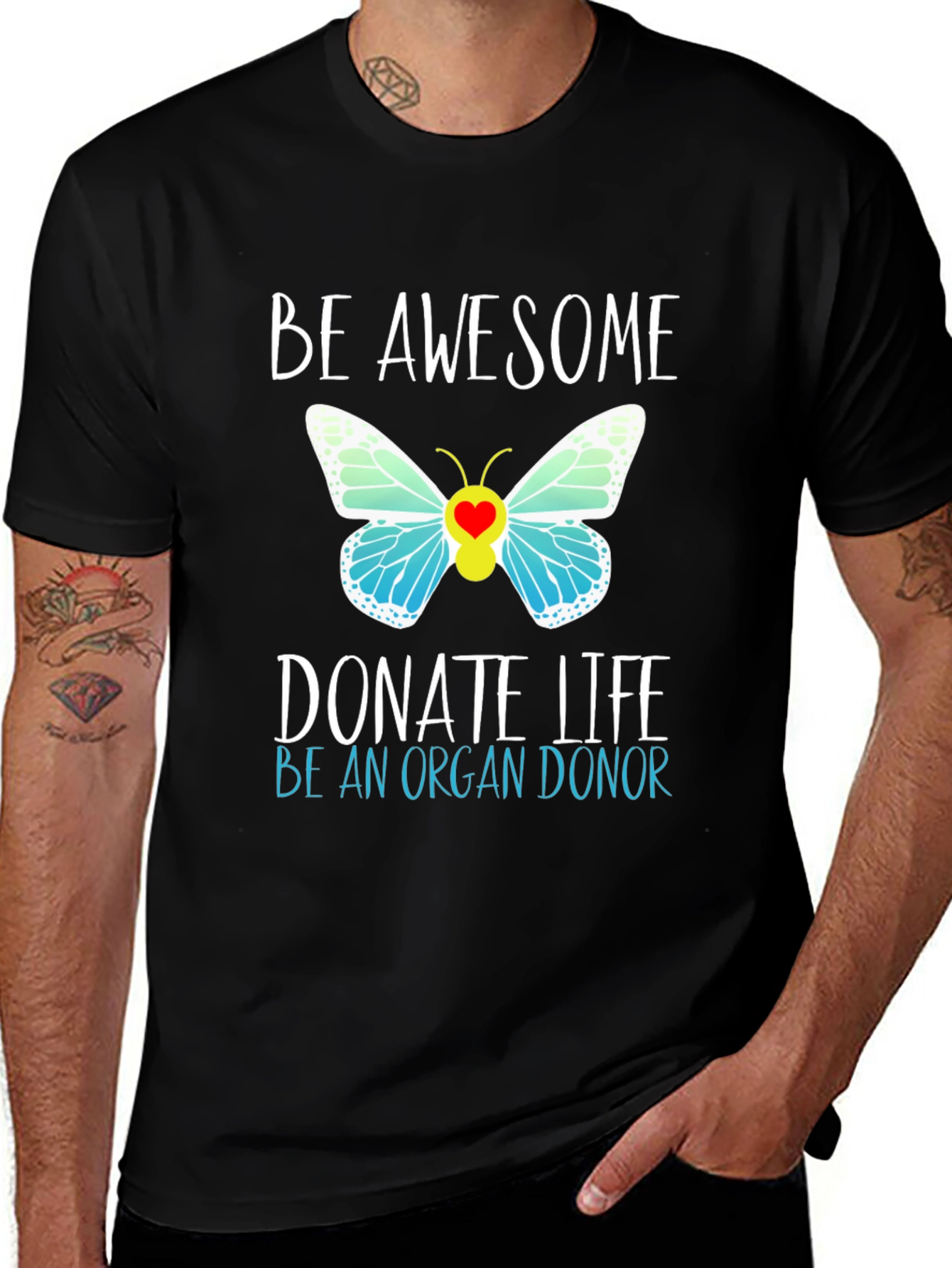 Be Awesome Donate Life T-Shirt - Organ Donor Tee