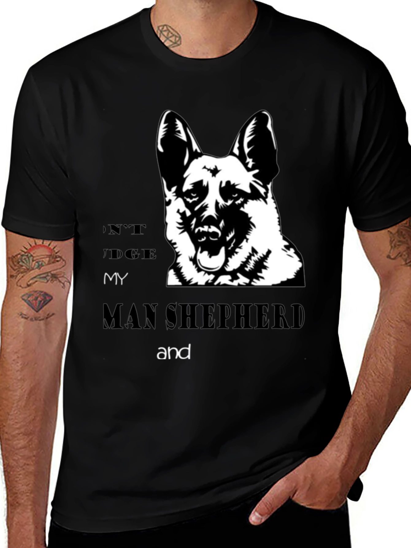 Variant 5 of Man Shepherd Dog Graphic T-Shirt
