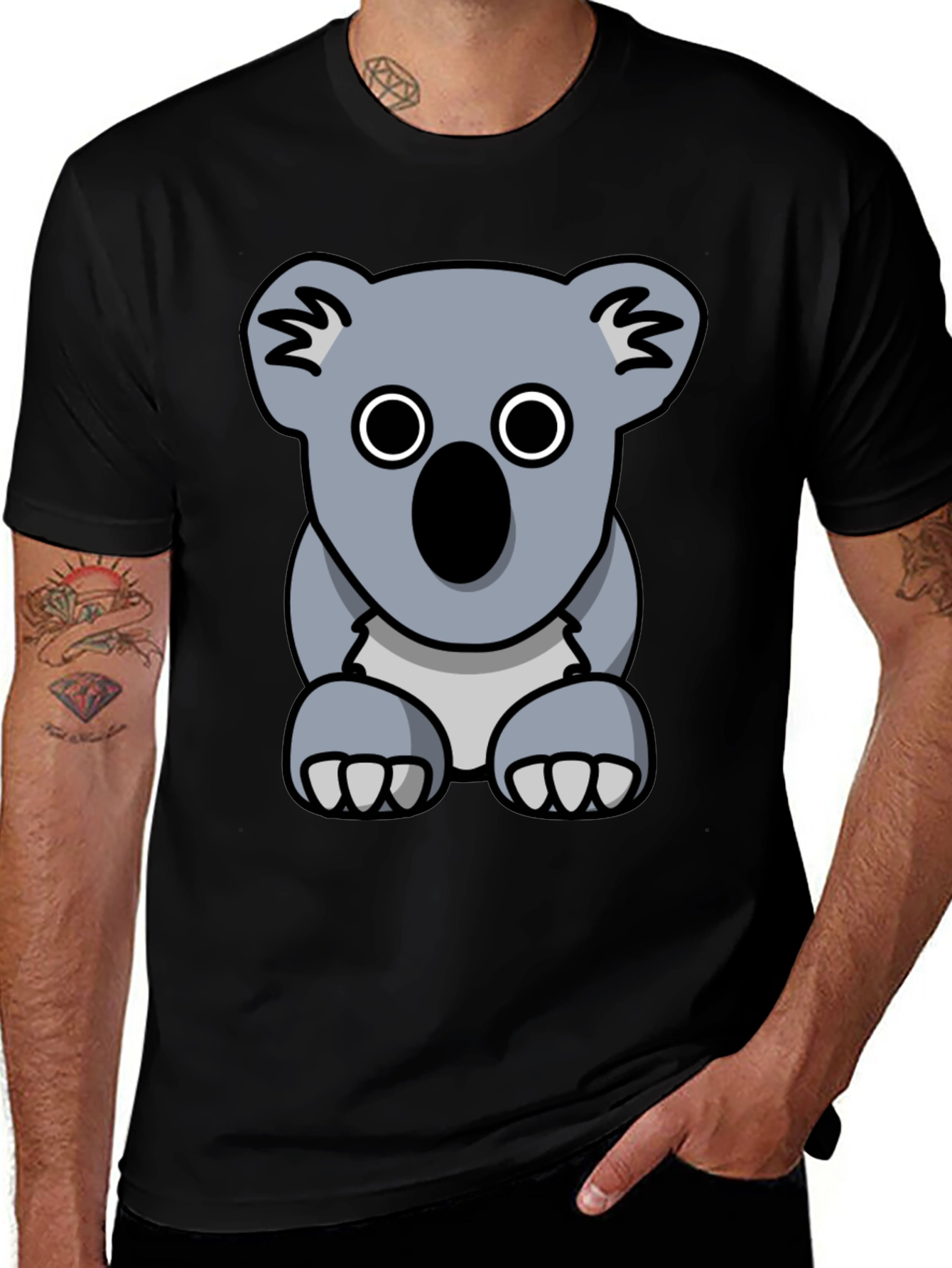 Variant 20 of Koala Graphic Tee - Black Cotton Casual T-Shirt