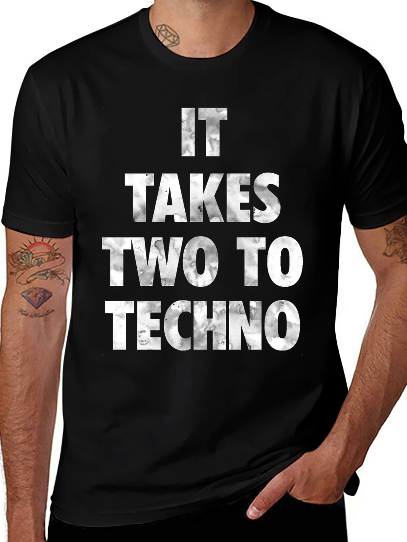 Variant 4 of It Takes Two to Techno Black T-Shirt