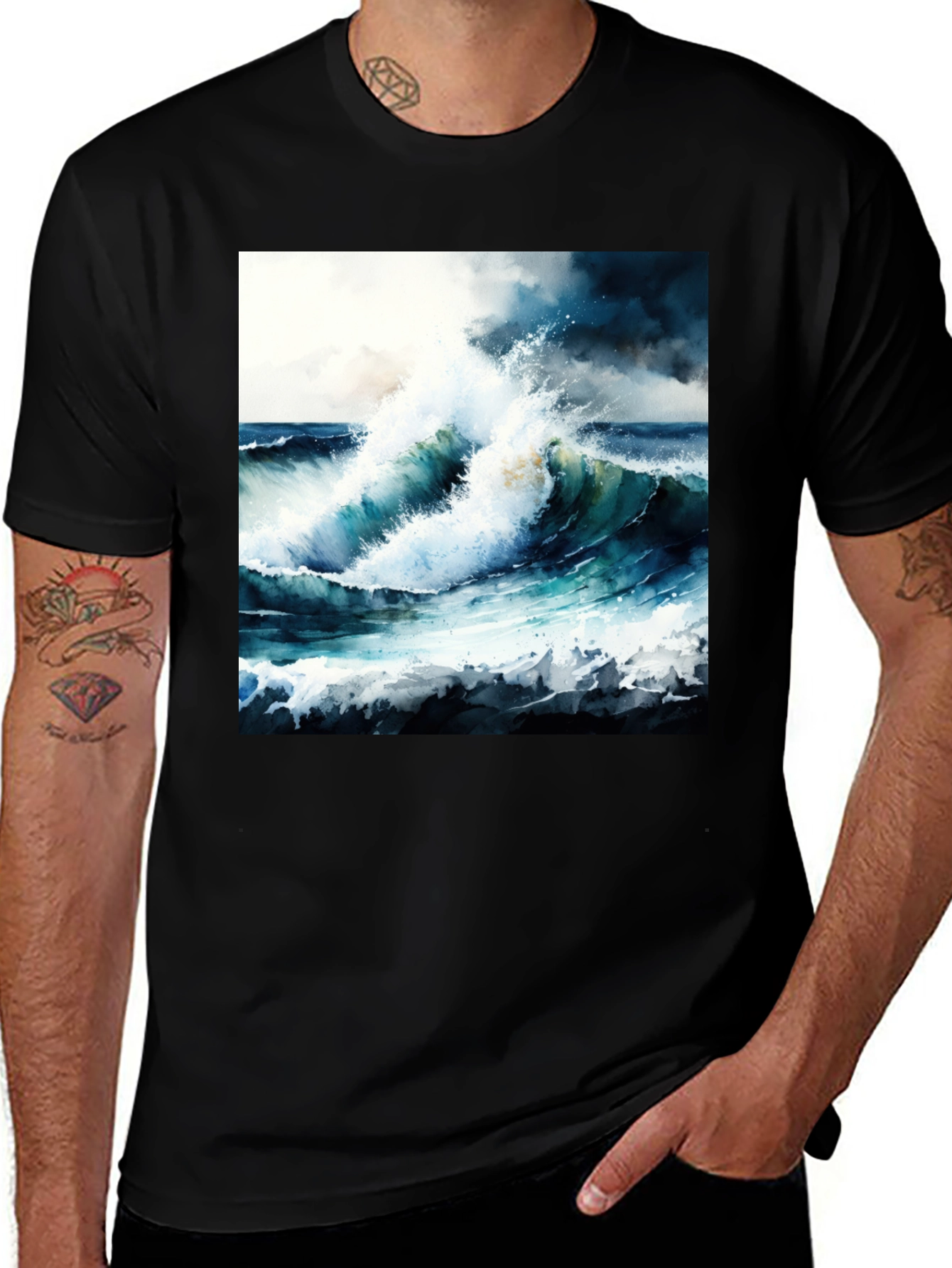 Ocean Wave Art Tee - Coastal Style Shirt