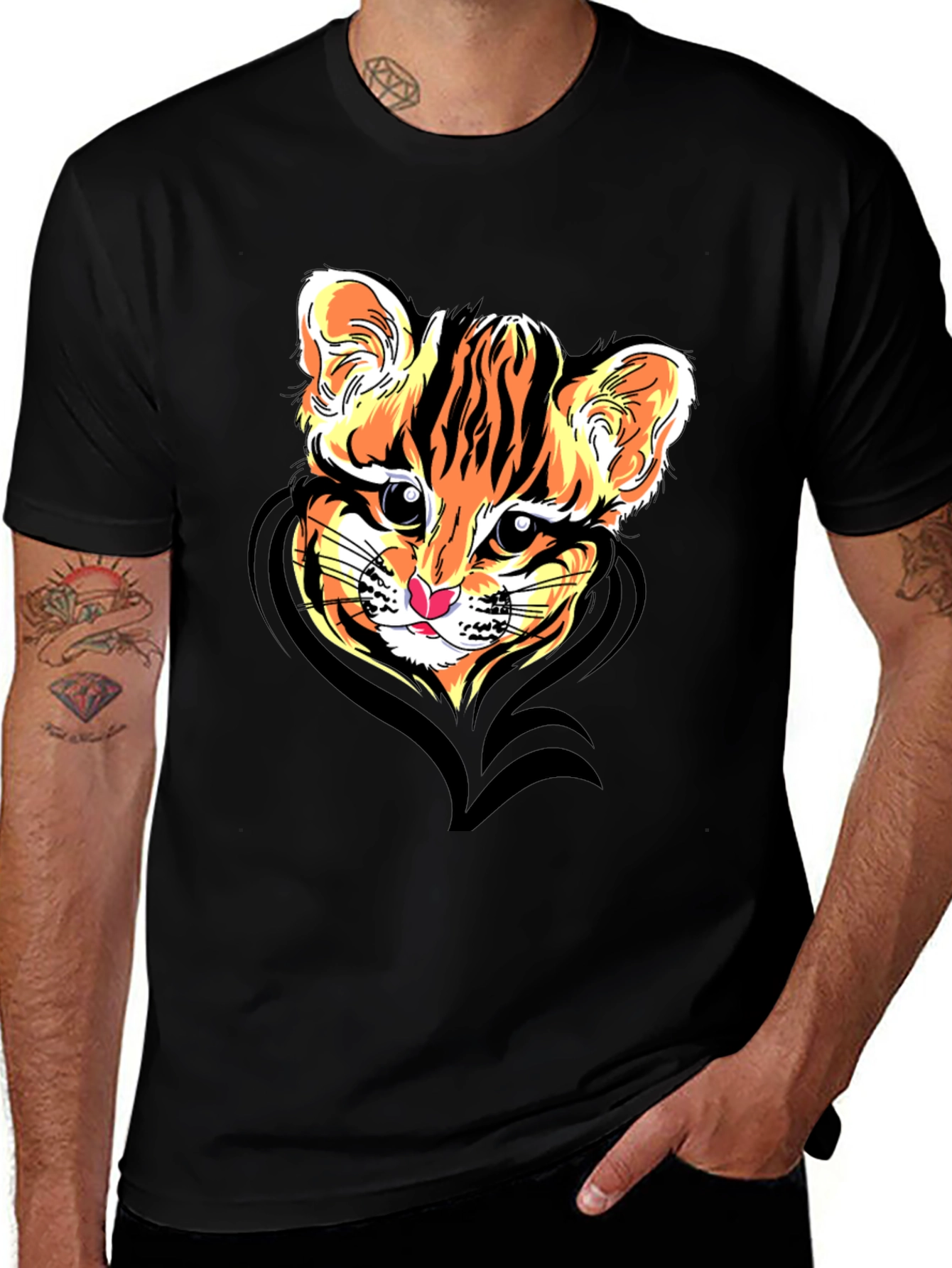 Cool Cat Graphic Tee - Black T-Shirt