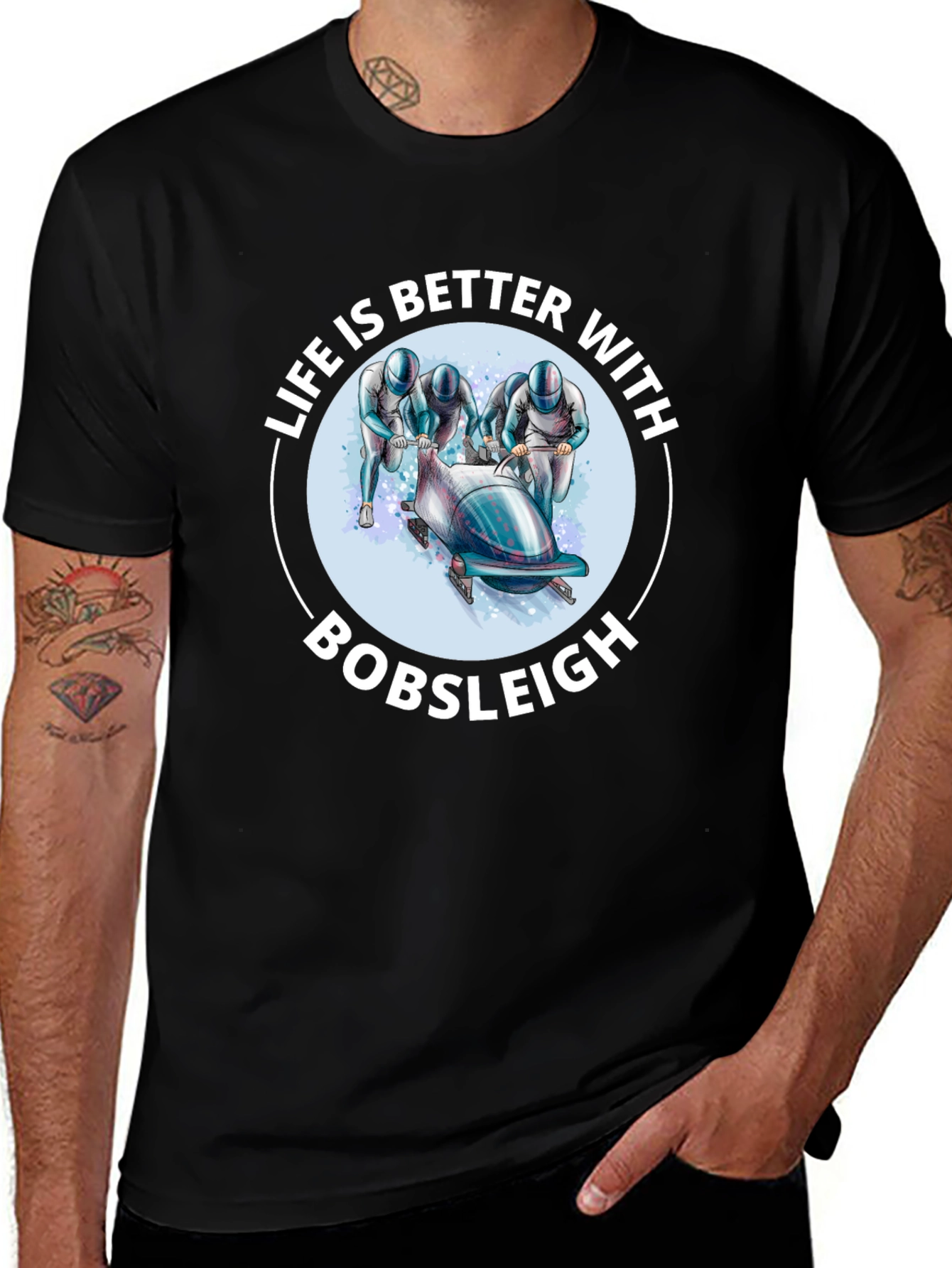 Variant 12 of Bobsleigh Fan T-Shirt - Life is Better With Bobsleigh