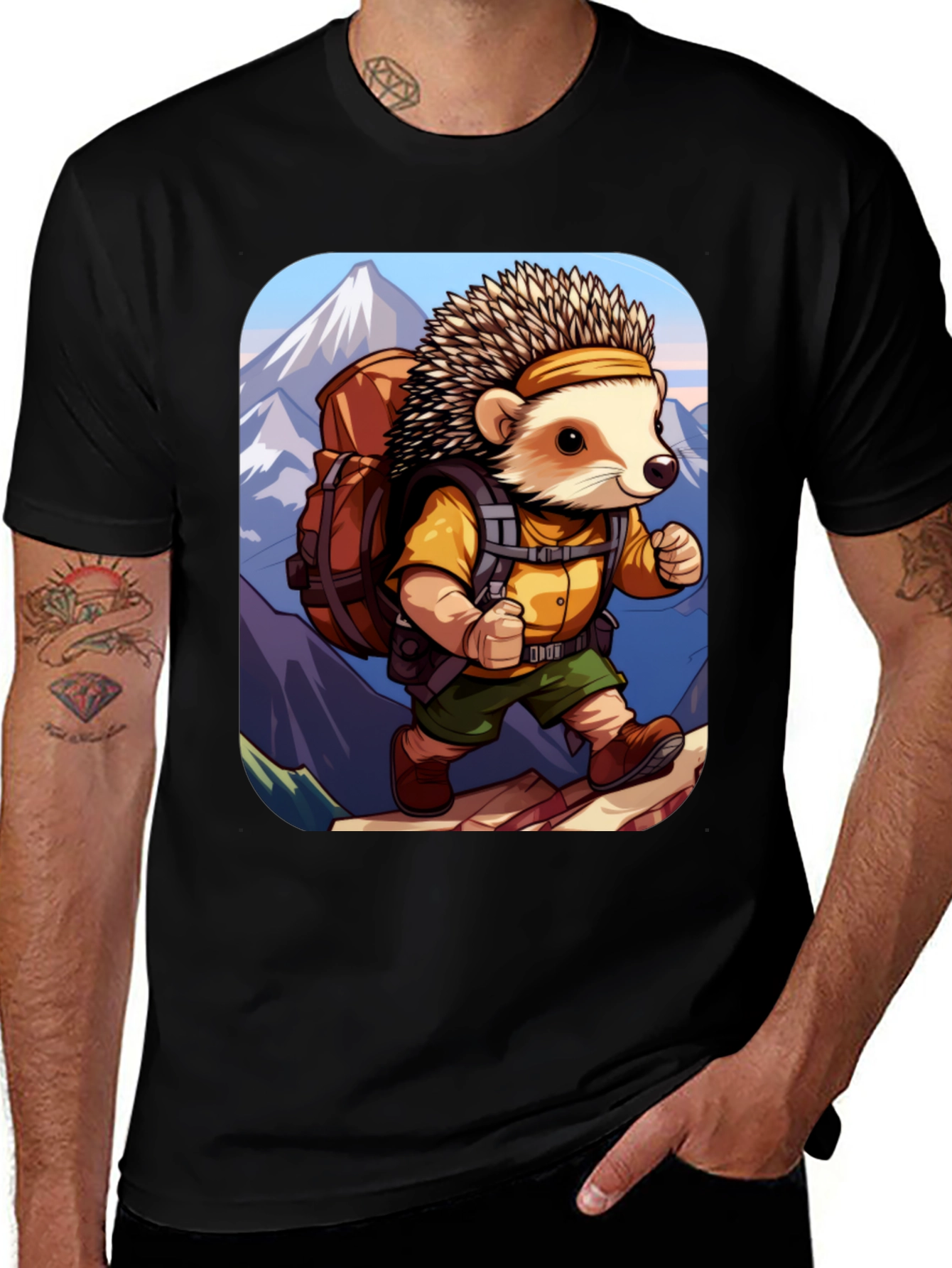 Variant 7 of Hiking Hedgehog T-Shirt