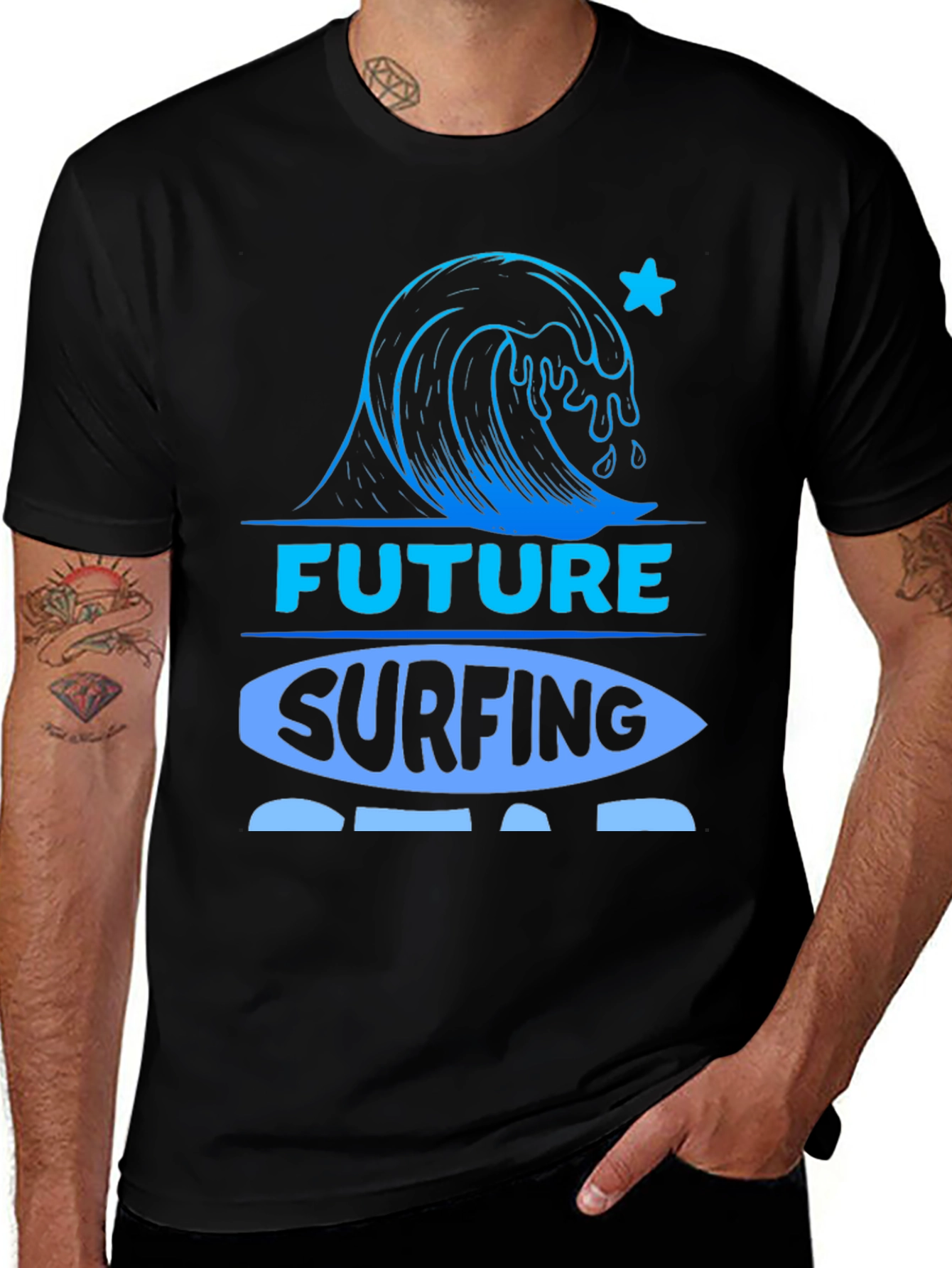 Future Surfing Black Graphic Tee
