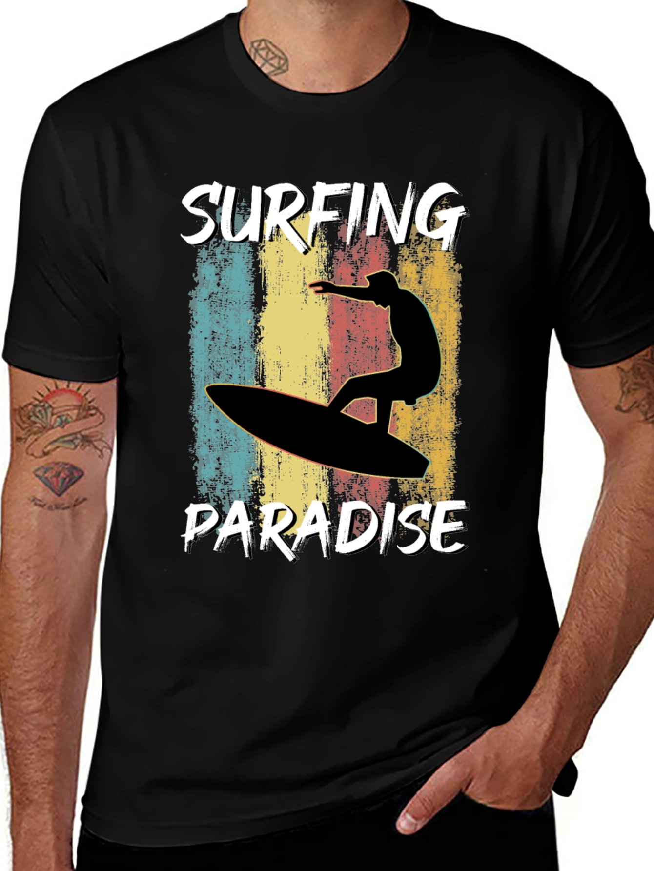 Variant 15 of Surfing Paradise Graphic Tee - Vintage Style Surf Shirt
