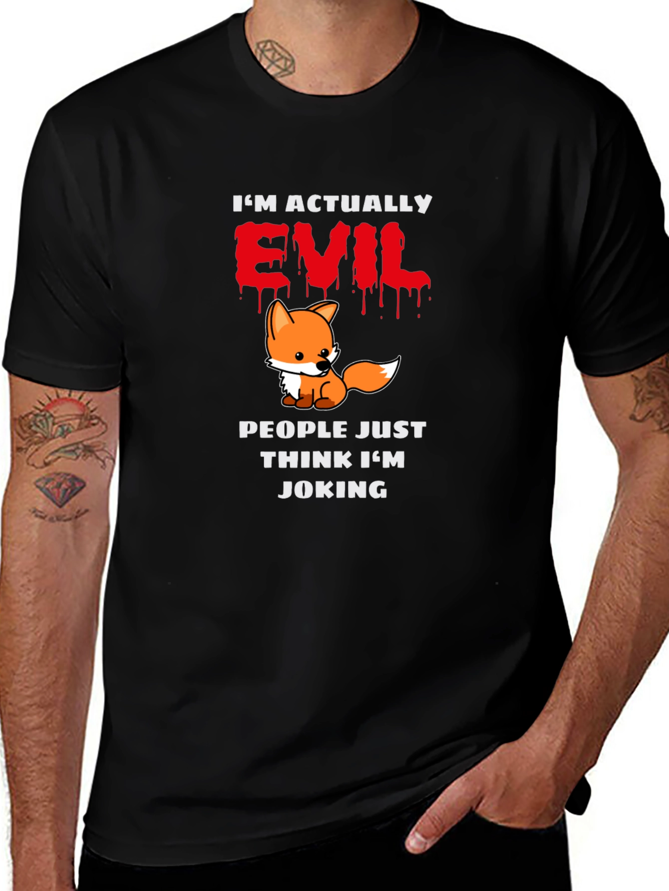 Variant 4 of Evil Fox Graphic Tee - Funny Novelty Humor T-Shirt