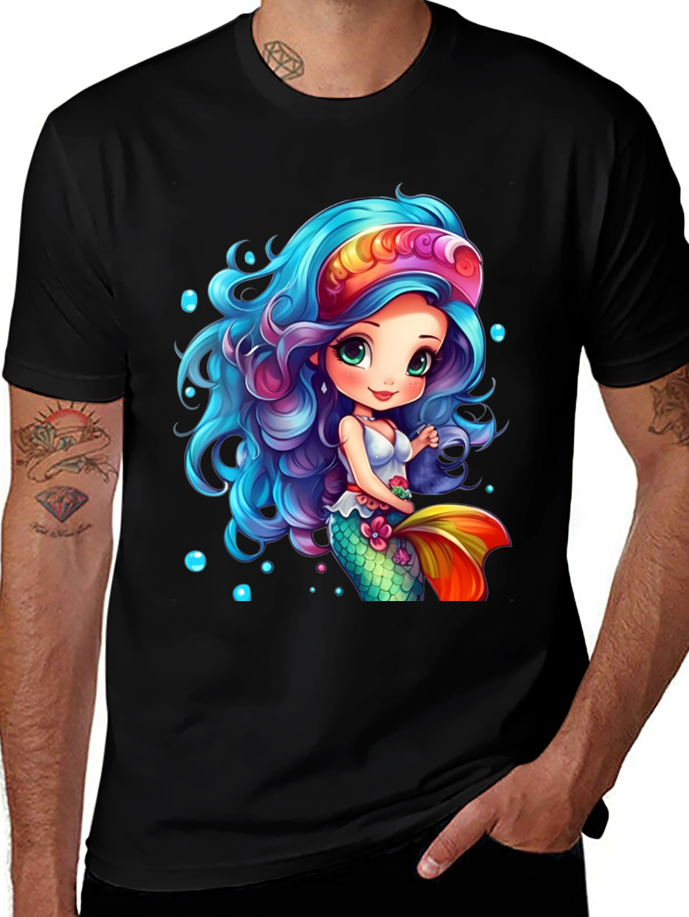 Variant 20 of Mermaid Graphic T-Shirt - Cartoon Style