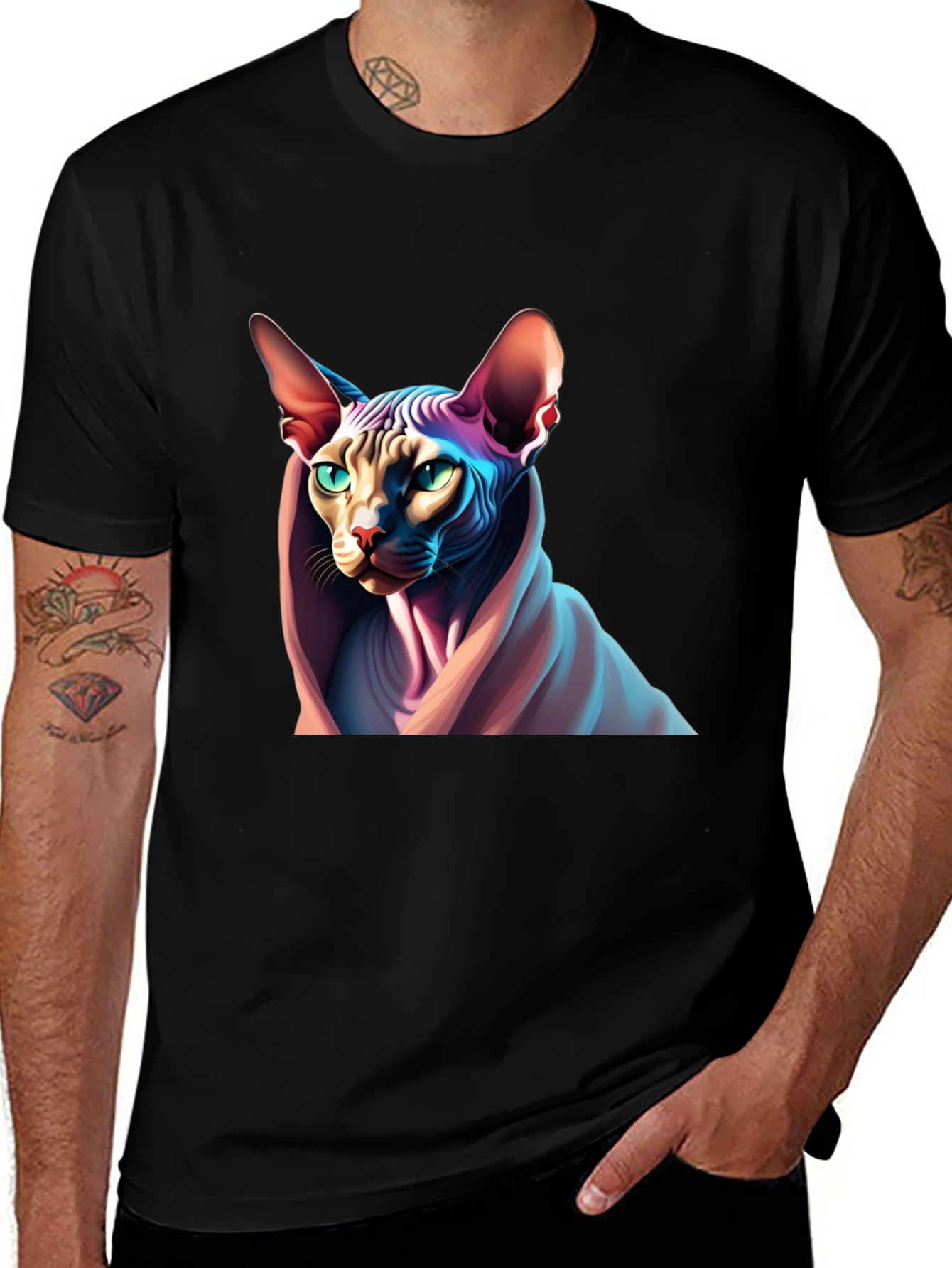 Variant 14 of Sphynx Cat Graphic T-Shirt - Unique Design