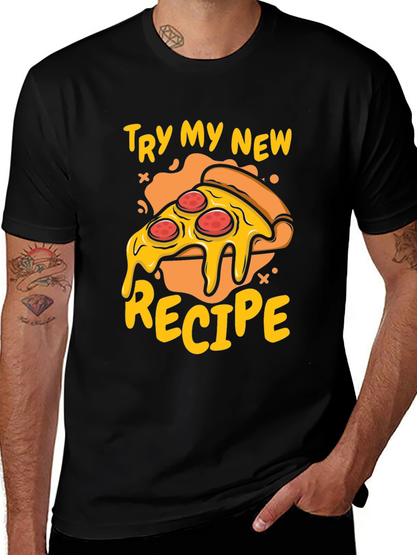Variant 6 of Funny Pizza Recipe Graphic T-Shirt