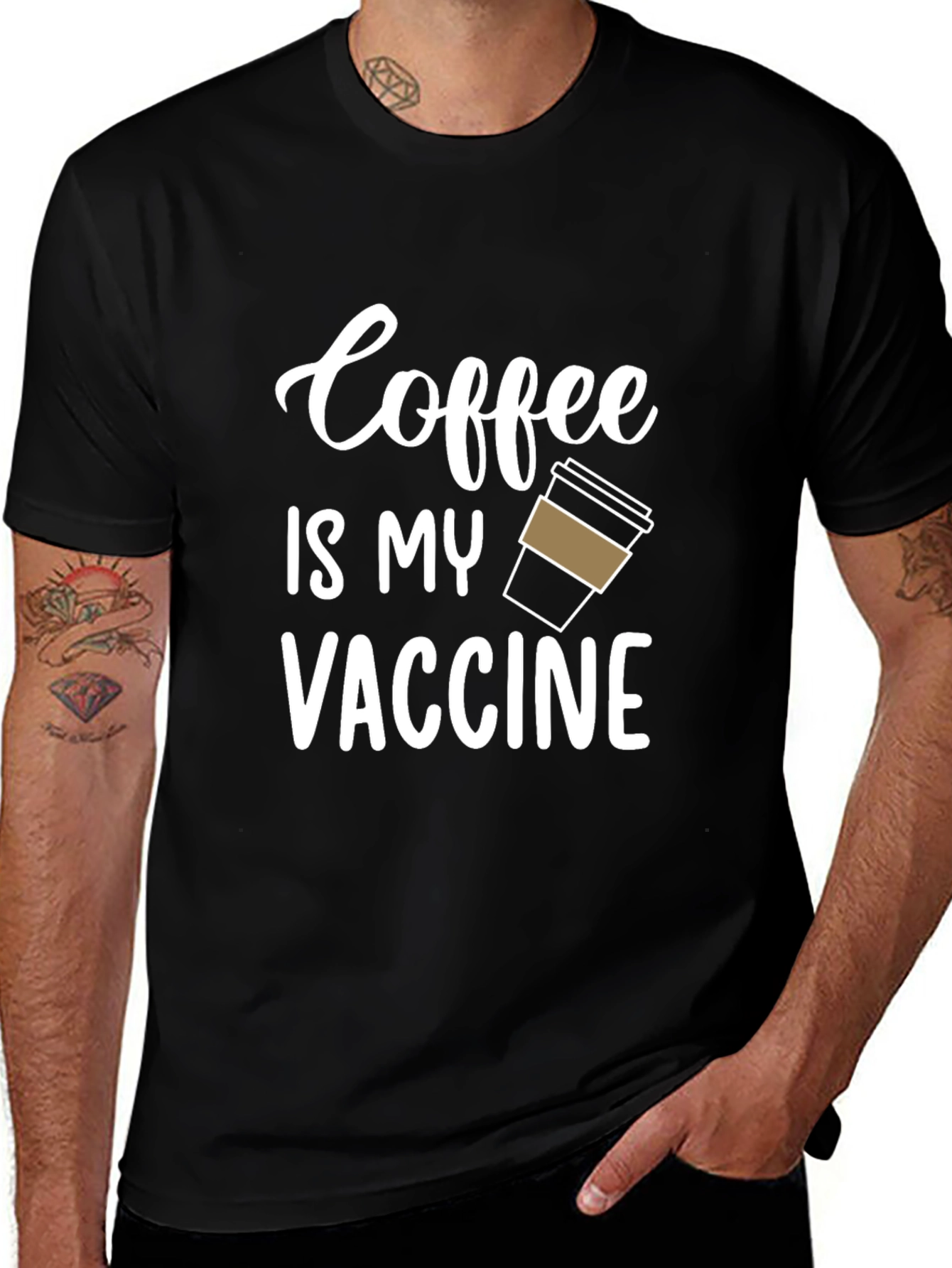 Variant 8 of Coffee is My Vaccine T-Shirt - Funny Graphic Tee