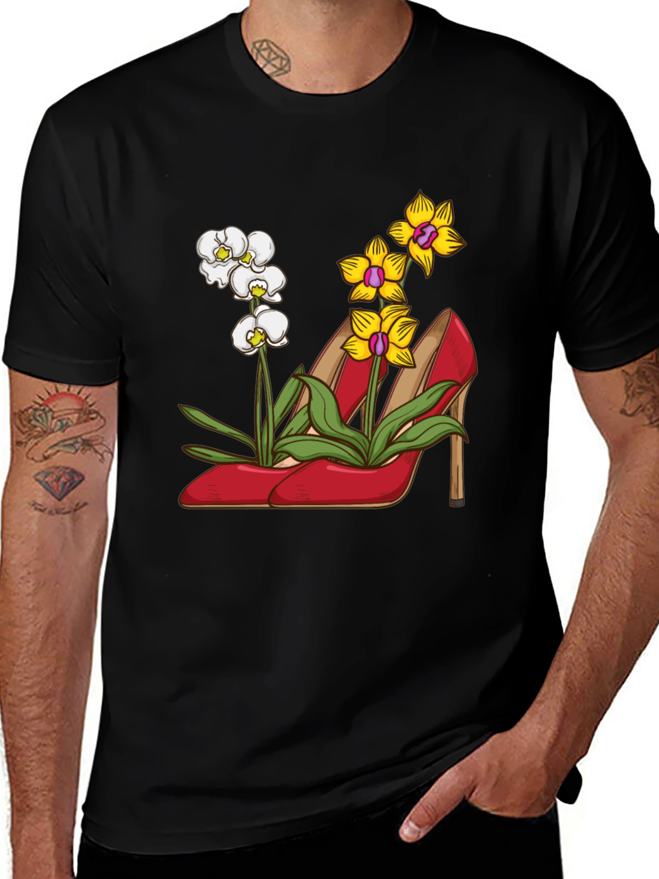 Variant 24 of Floral Heels T-Shirt - Unique Graphic Tee