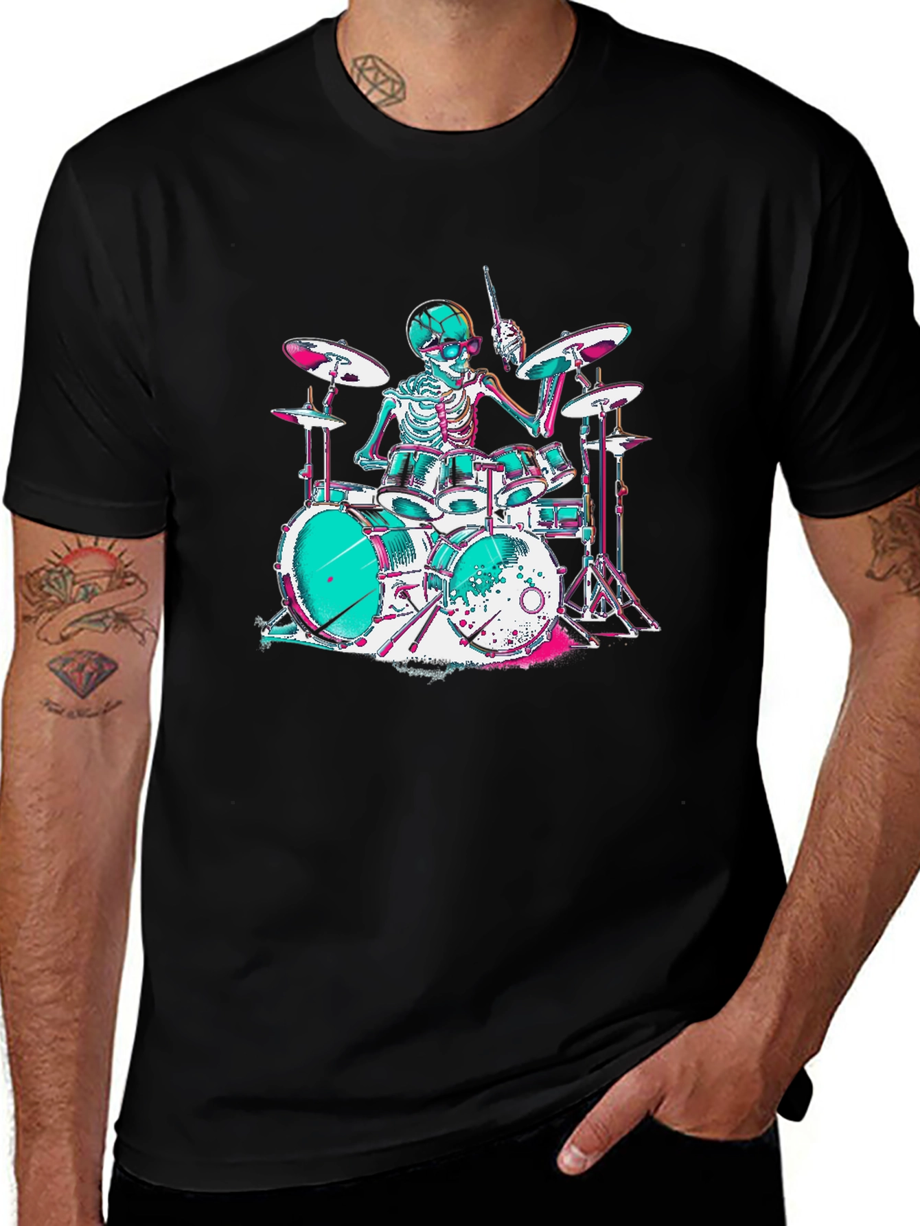 Variant 29 of Skeleton Drummer Graphic T-Shirt