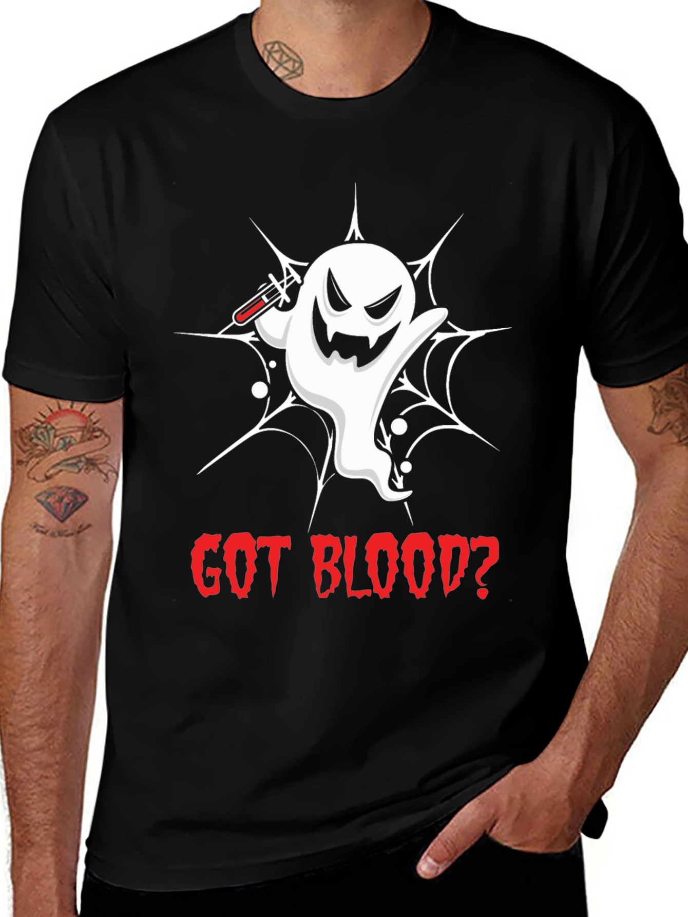 Variant 9 of Got Blood? Halloween Ghost Graphic T-Shirt