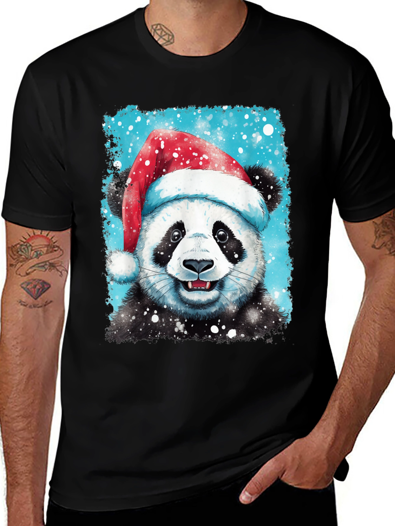 Variant 10 of Festive Panda T-Shirt - Holiday Cheer