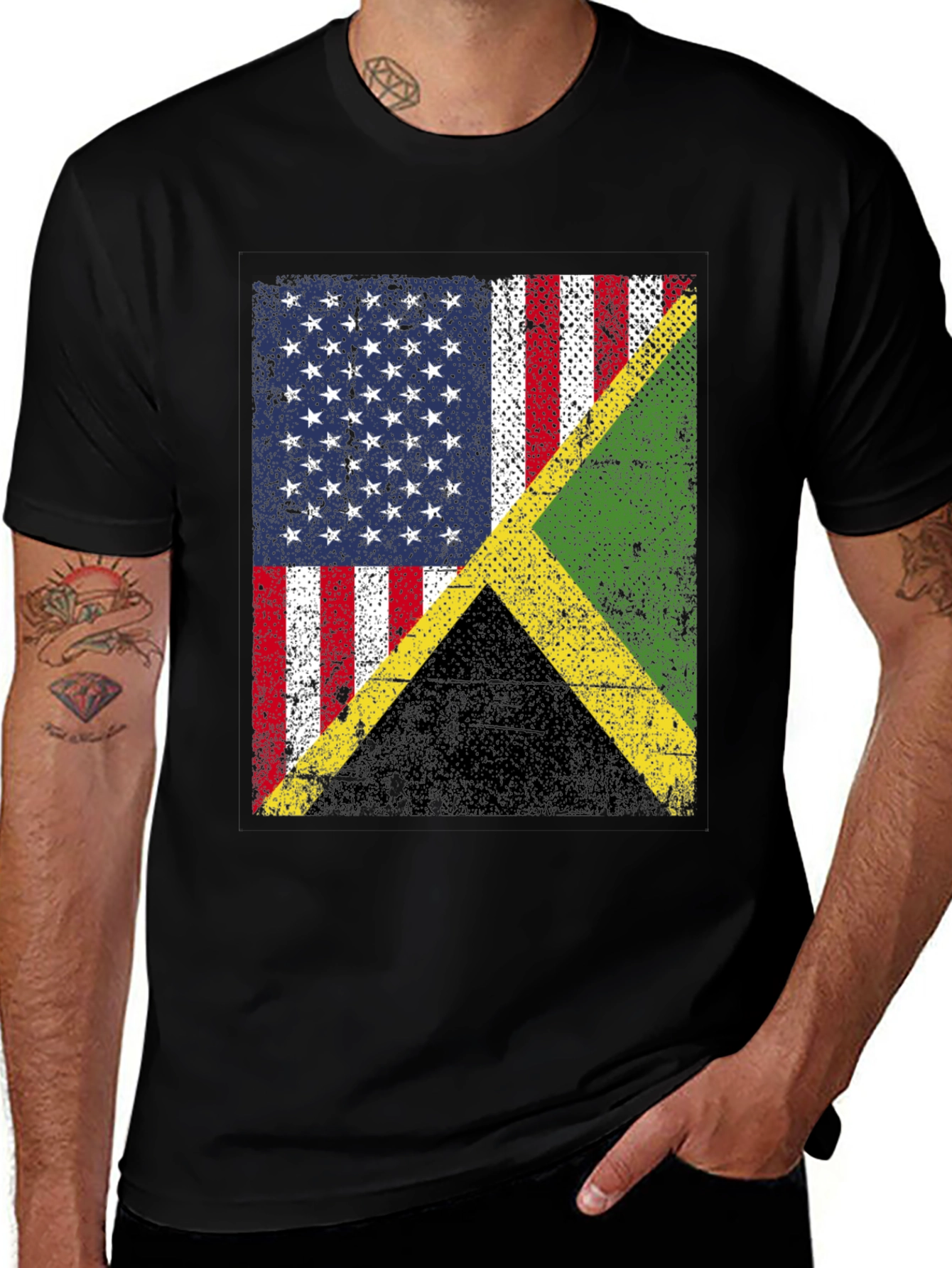 Variant 16 of USA Jamaica Flag Graphic T-Shirt