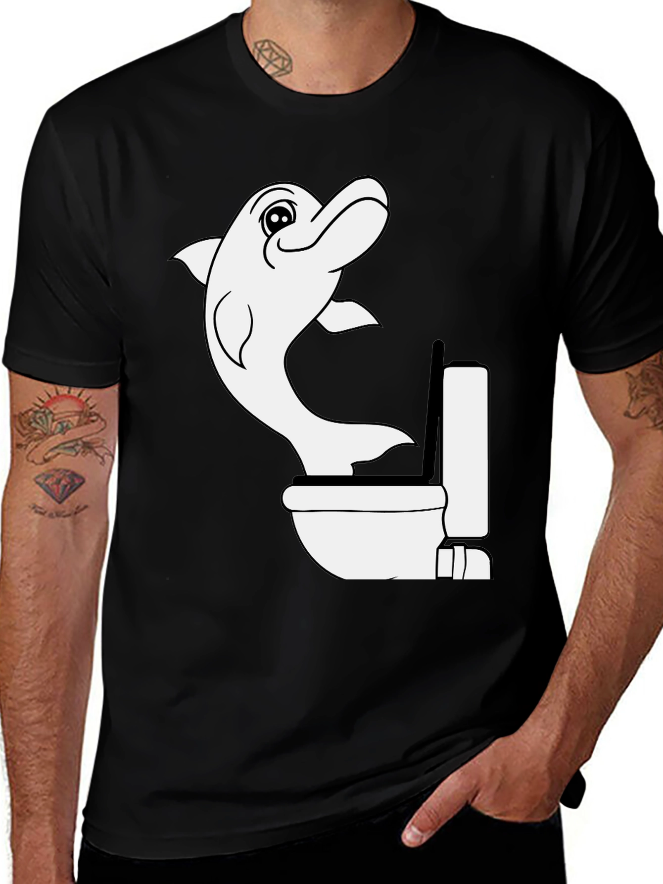 Variant 21 of Dolphin Toilet Humor T-Shirt