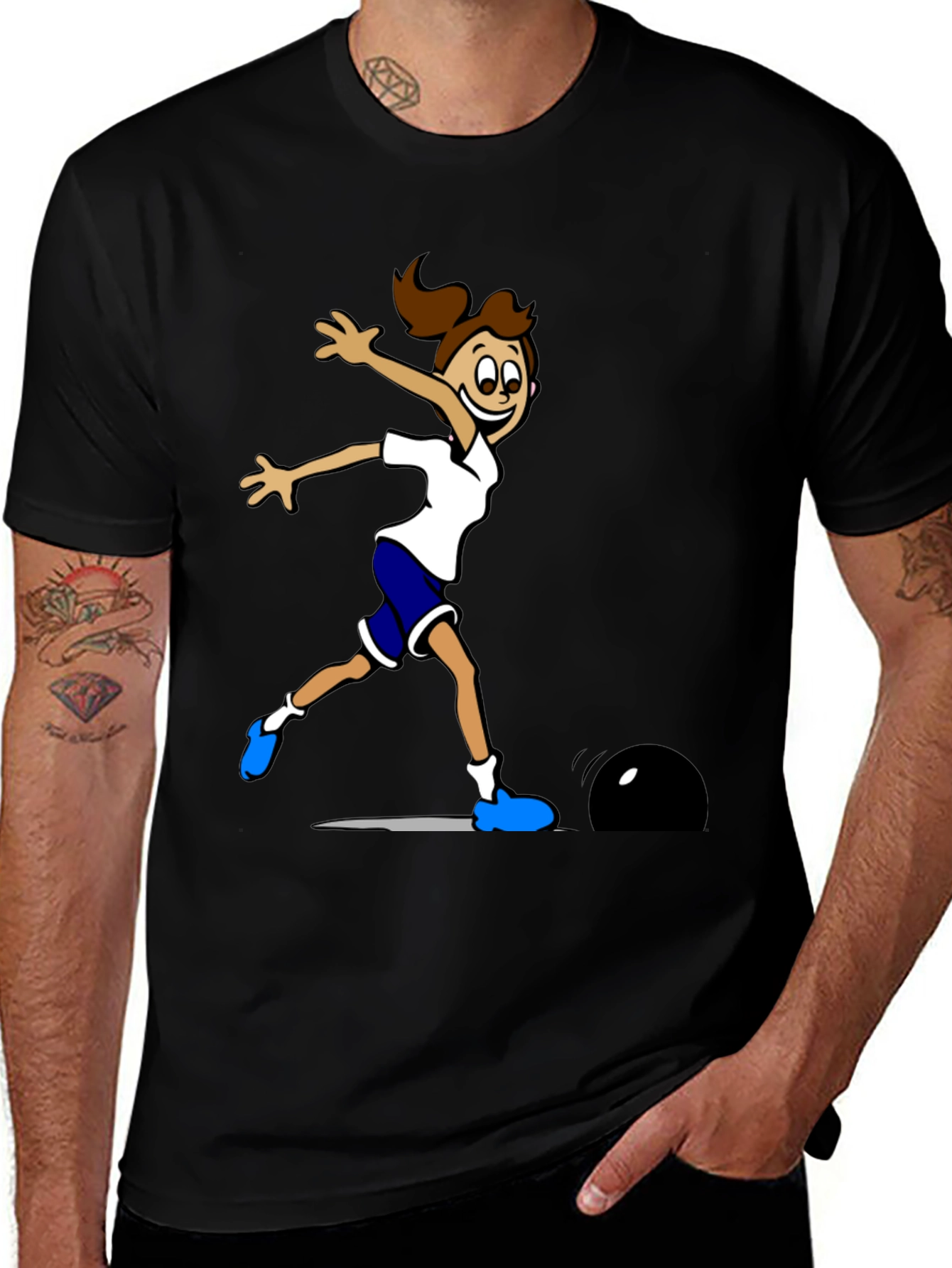 Variant 18 of Bowling Girl Graphic T-Shirt - Strike Style!