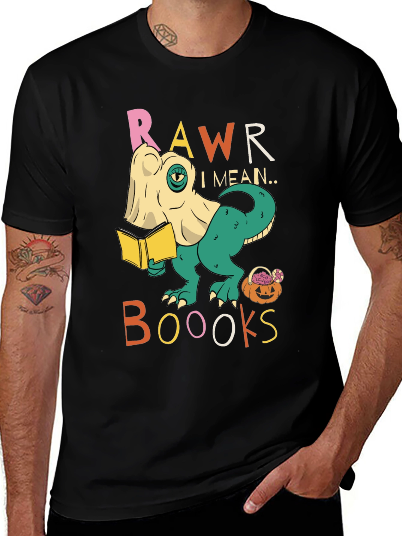 Variant 22 of Dinosaur Reading Books T-Shirt
