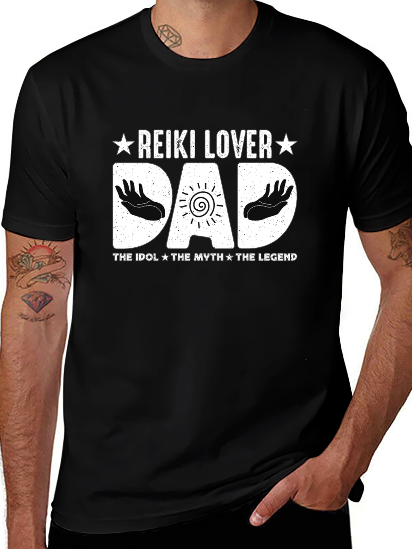 Reiki Lover Dad T-Shirt - Idol, Myth, Legend