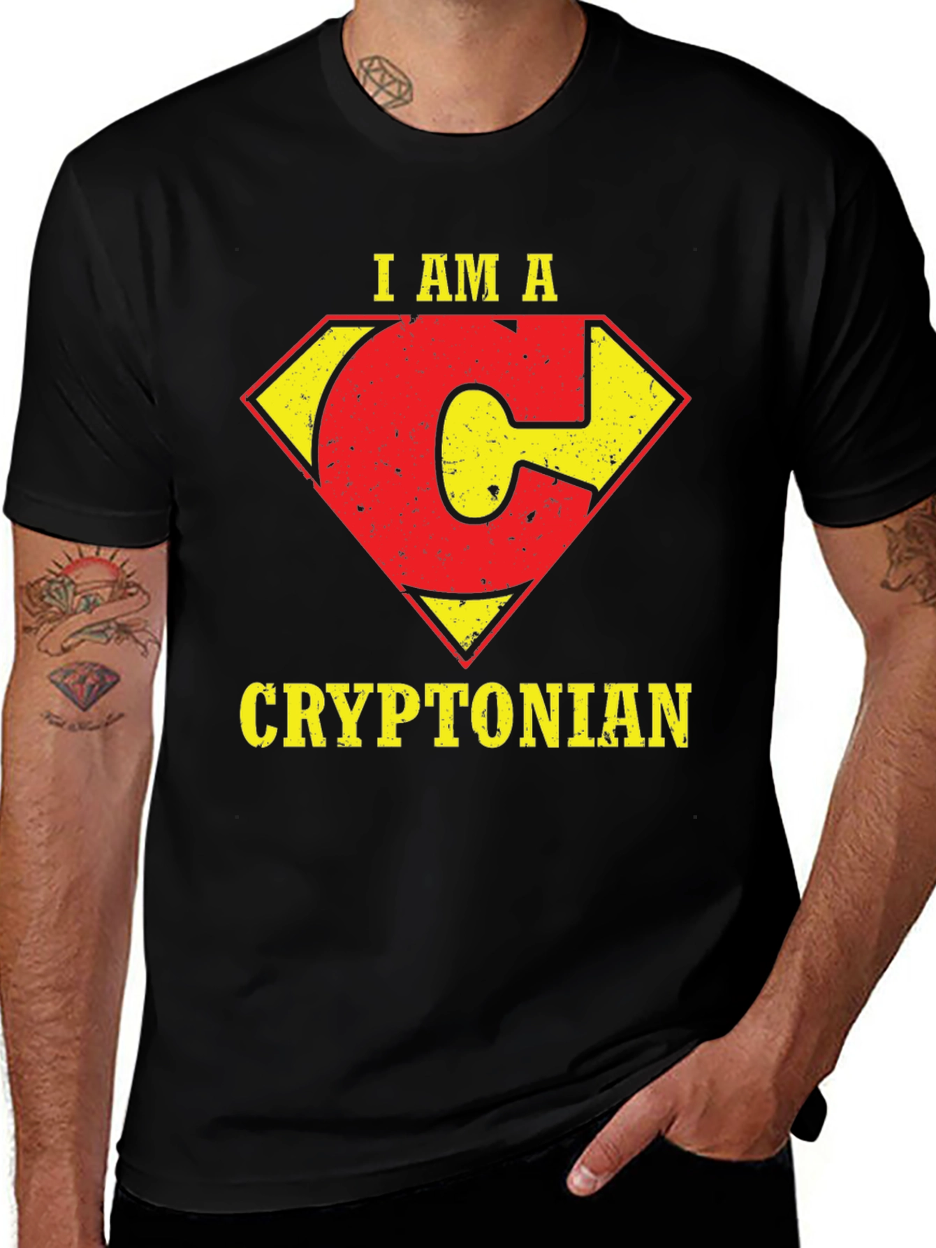Variant 19 of I Am A Cryptonian Black T-Shirt