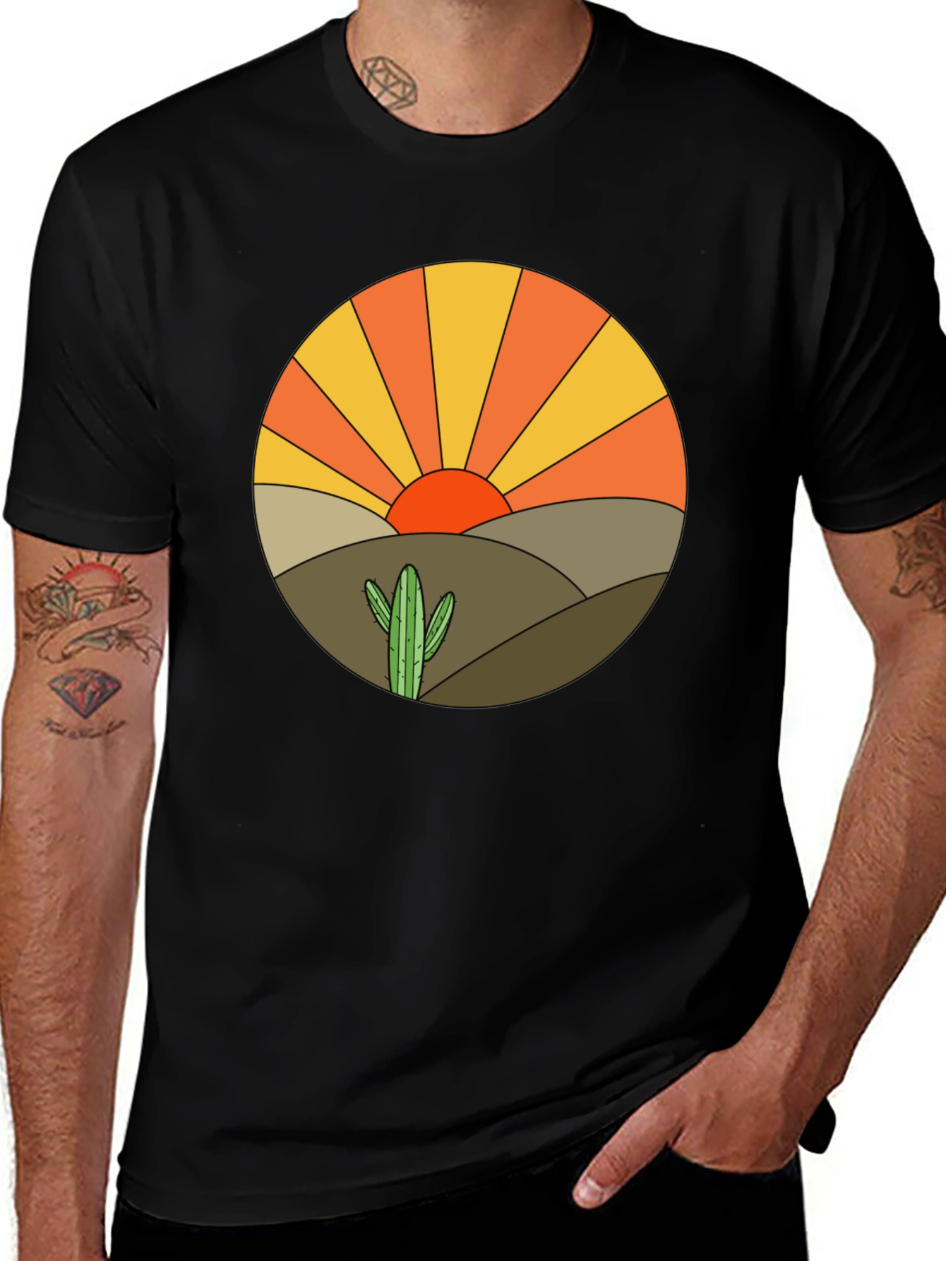 Retro Desert Sunset Graphic T-Shirt