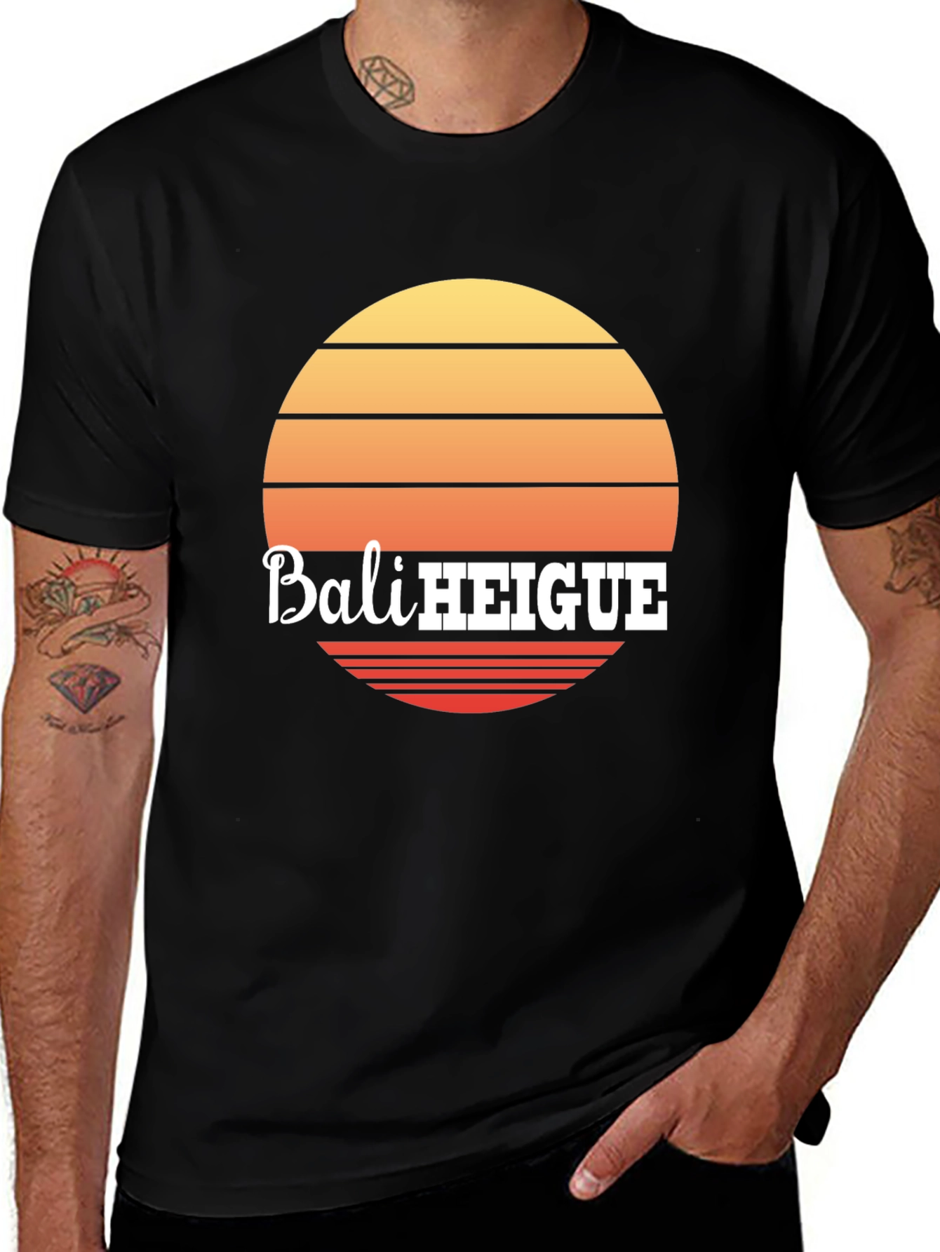 Variant 2 of Bali Heigue Sunset Graphic Tee - Stylish Retro Vibe