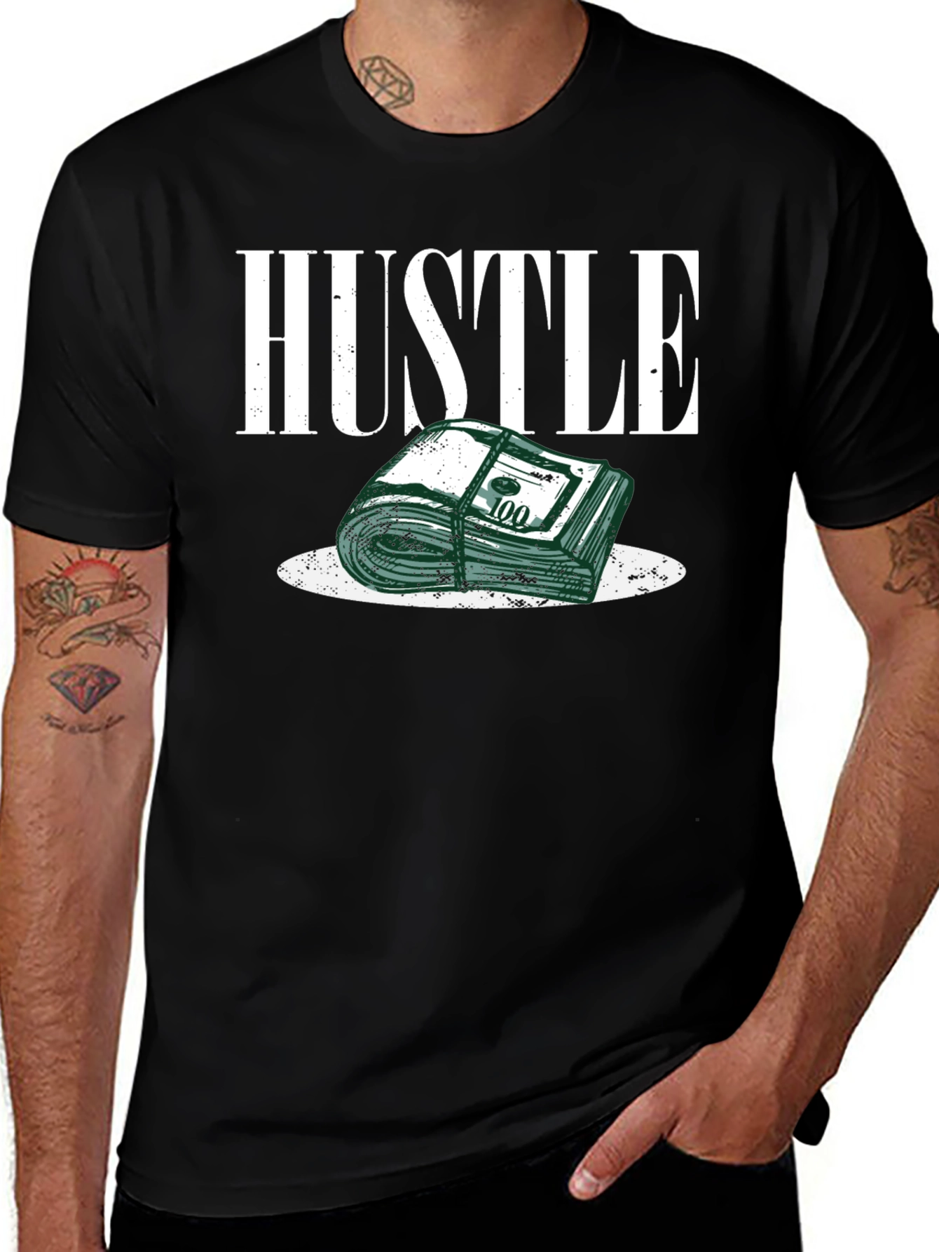 Variant 13 of Hustle Graphic Tee - Black