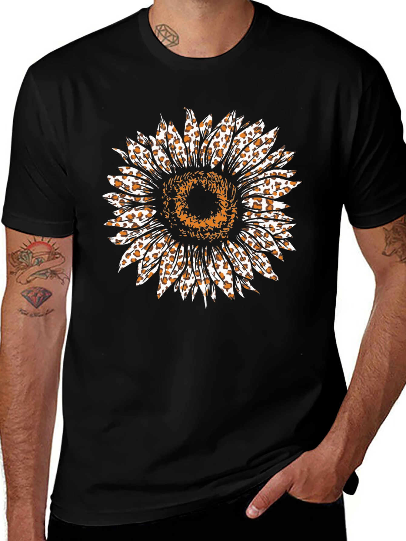 Variant 20 of Sunflower Print Crew Neck T-Shirt