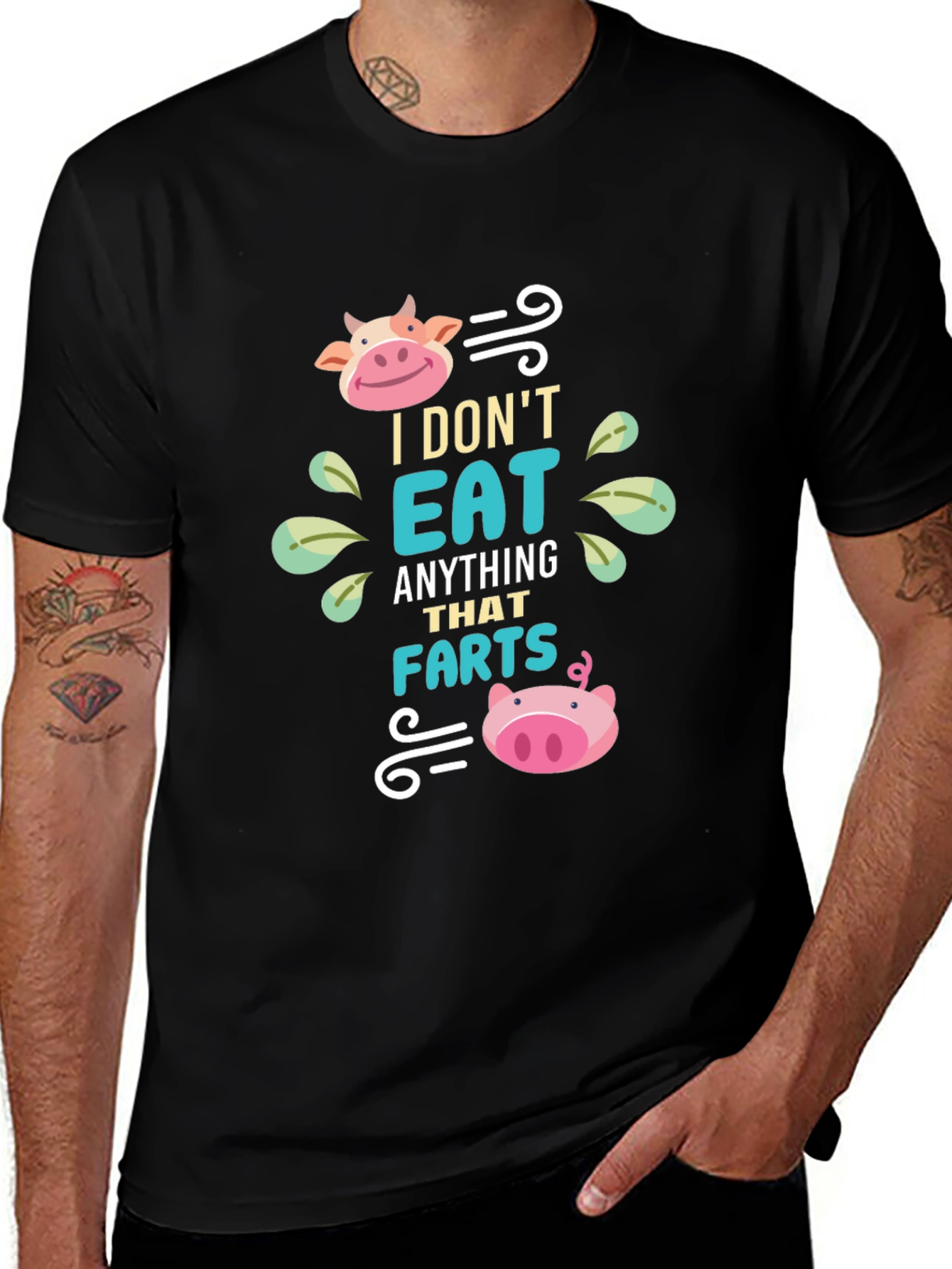 Variant 5 of Vegan Statement Graphic Tee - I Don't Eat Farts