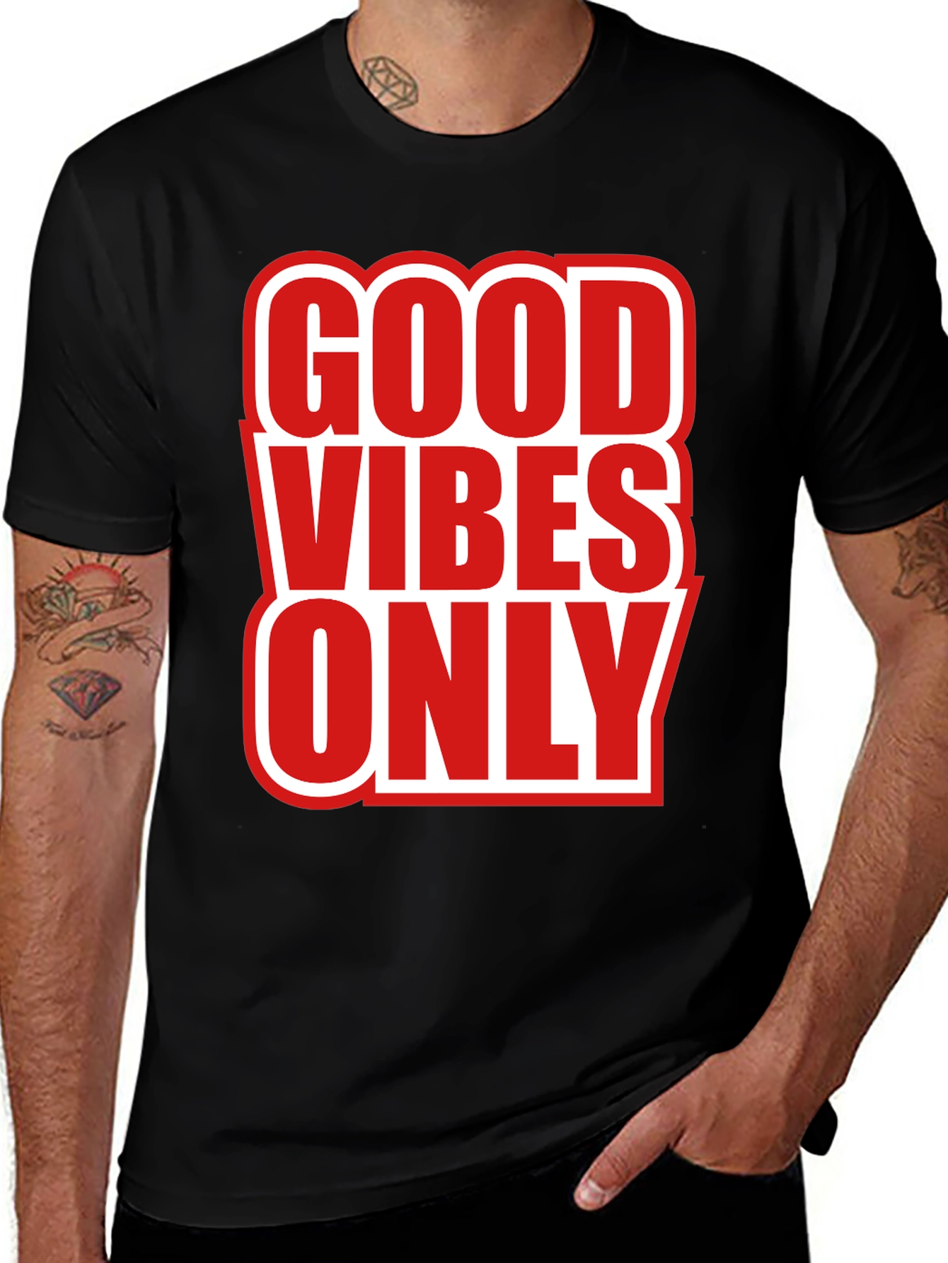 Good Vibes Only Graphic Tee - Trendy Black T-Shirt