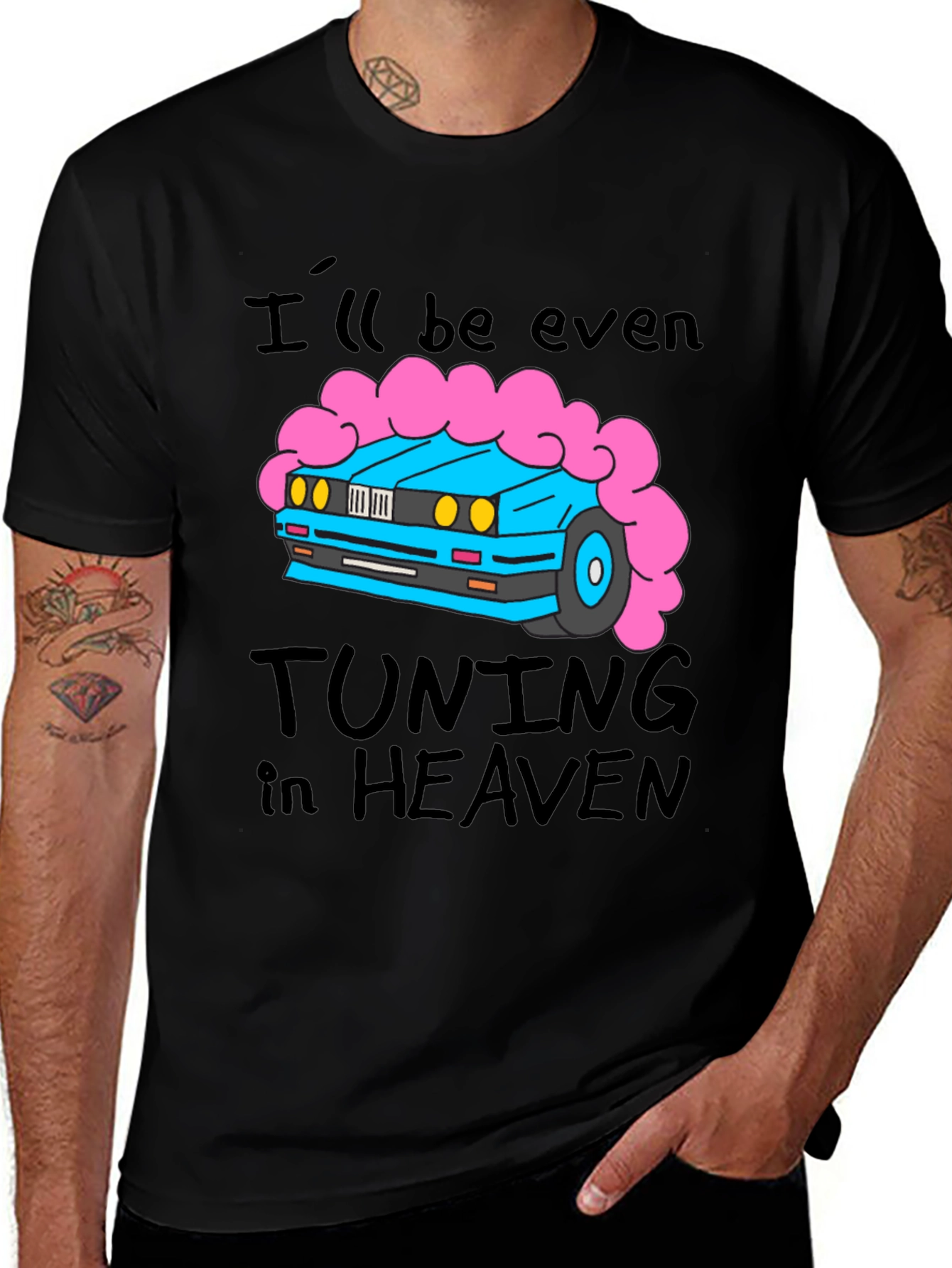 Variant 9 of Tuning in Heaven Graphic Tee - Car Lover's Shirt