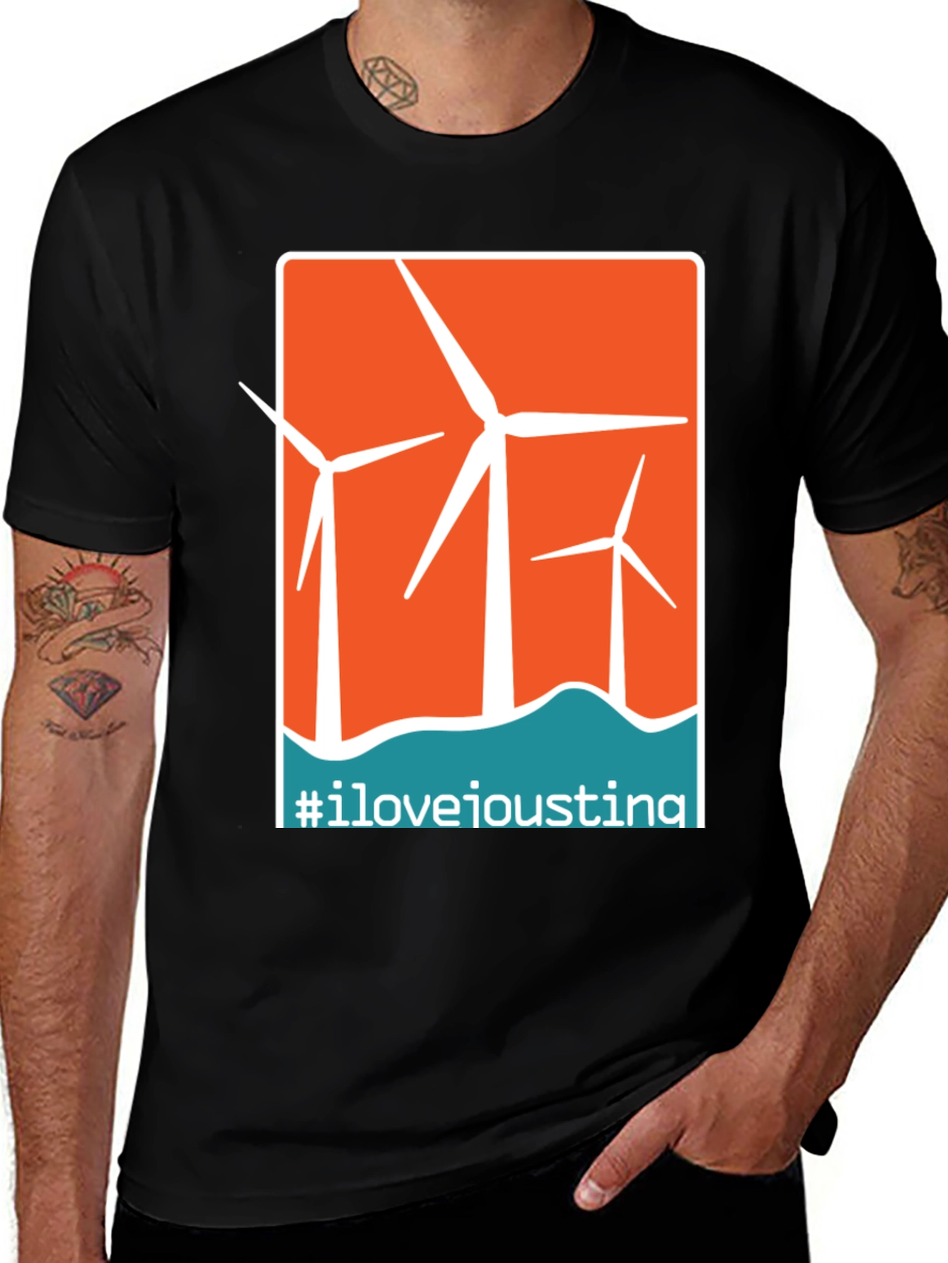 I Love Ioustina Wind Turbine Graphic T-Shirt