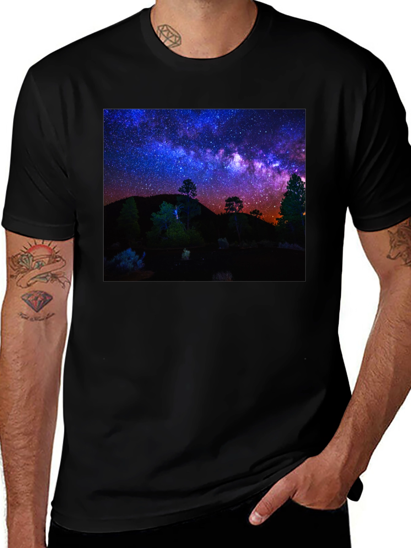 Night Sky Graphic Tee - Men's Black T-Shirt