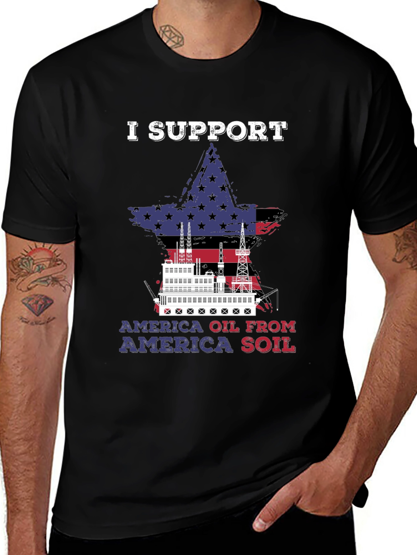 Variant 3 of I Support America Oil T-Shirt