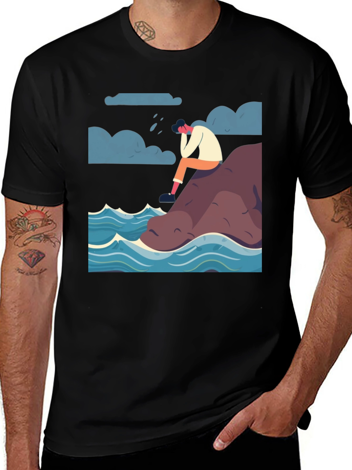 Variant 10 of Melancholy Sea T-Shirt - Modern Graphic Tee