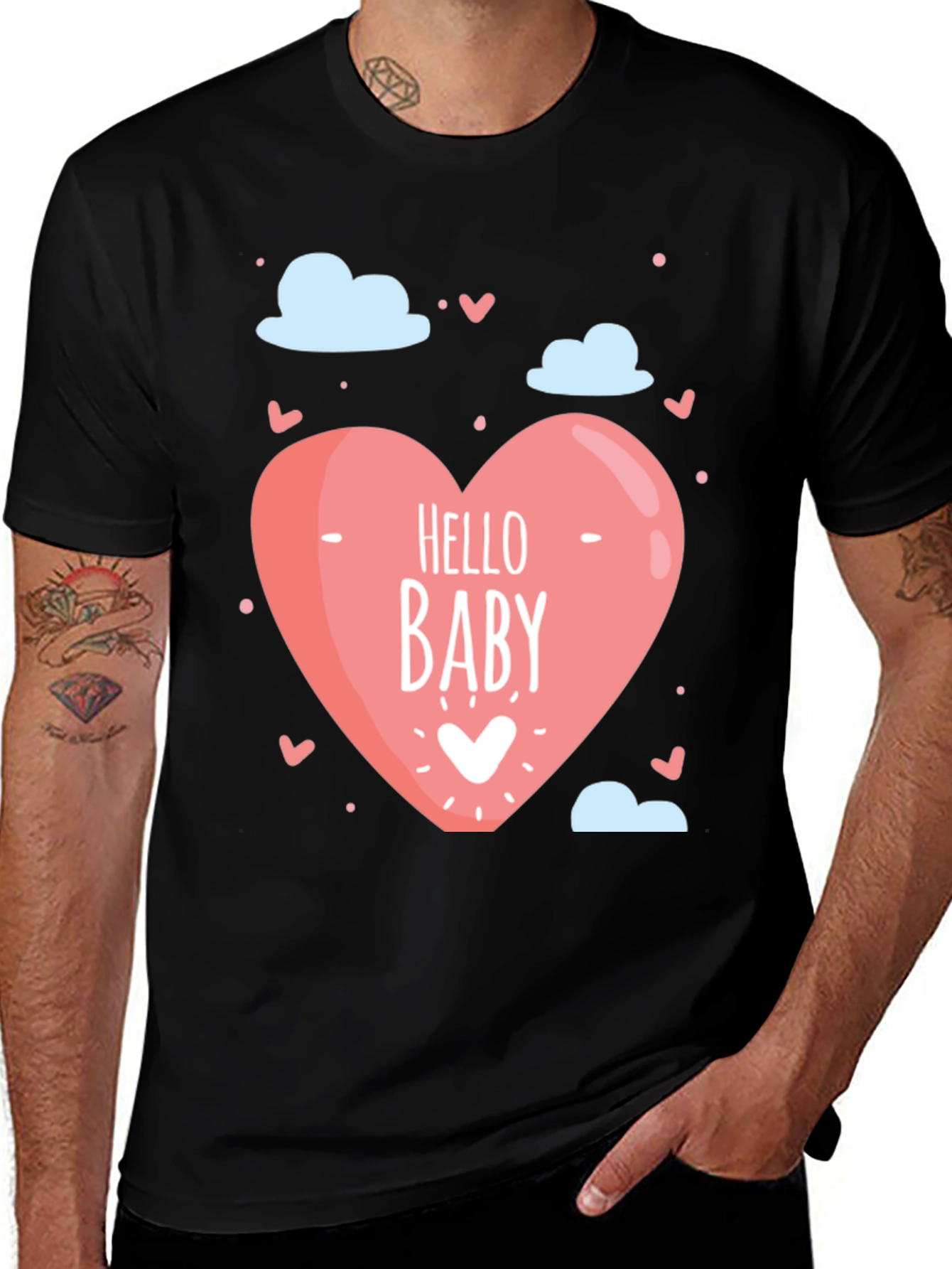 Variant 4 of Hello Baby Graphic Tee - Black
