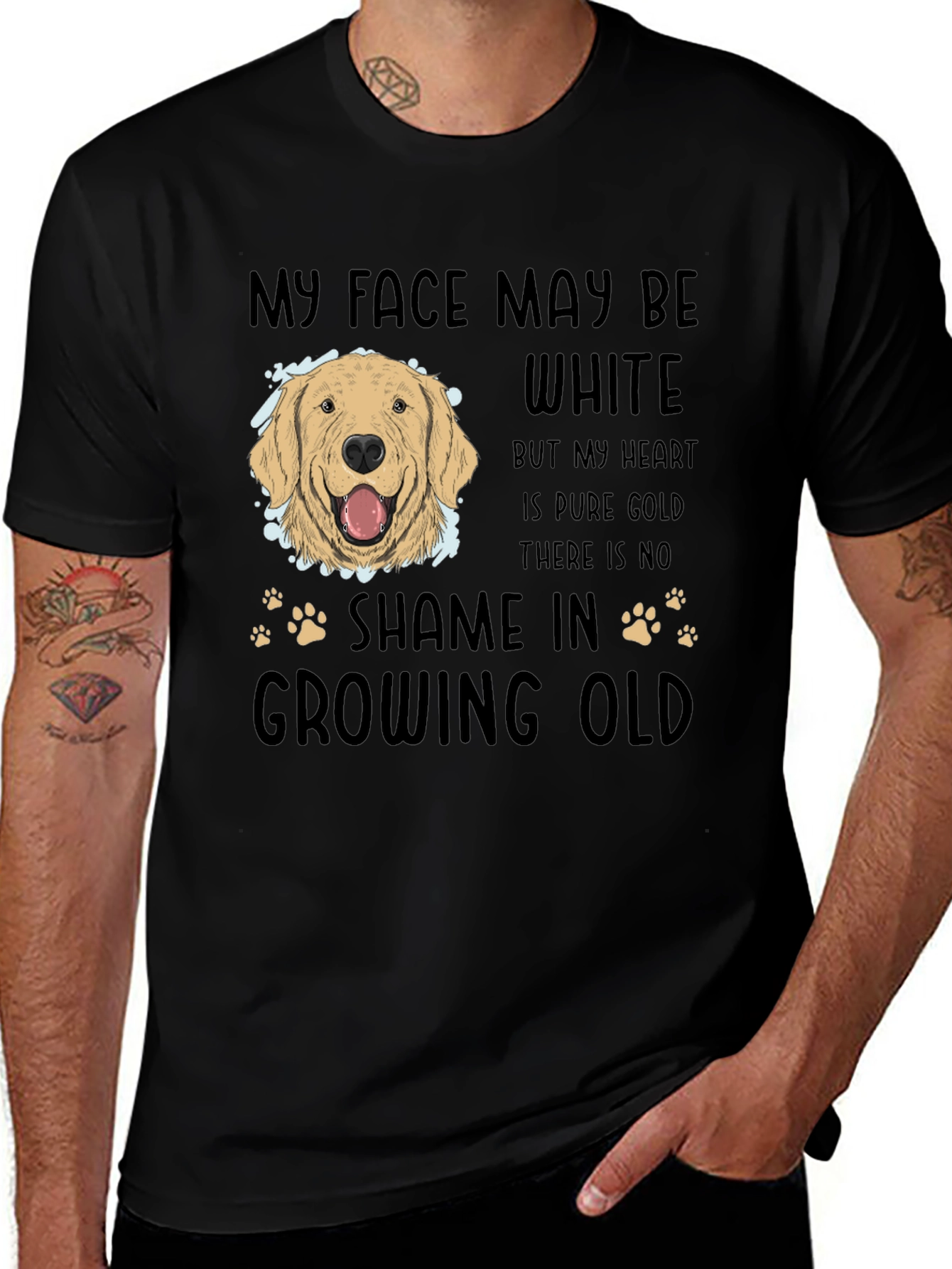 Variant 13 of Dog Lover T-Shirt: Golden Retriever "My Face May Be White"