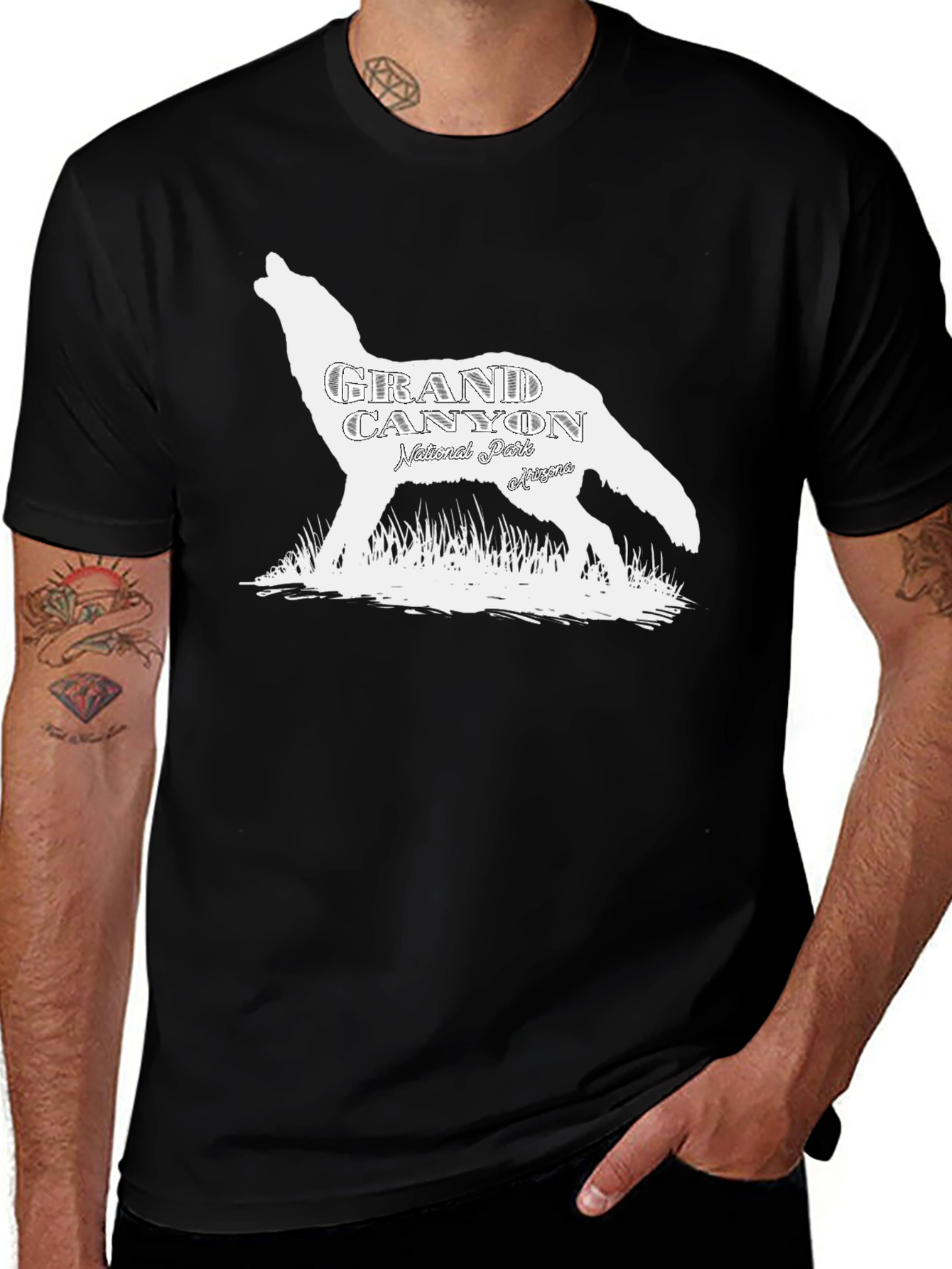 Grand Canyon Wolf Black T-Shirt