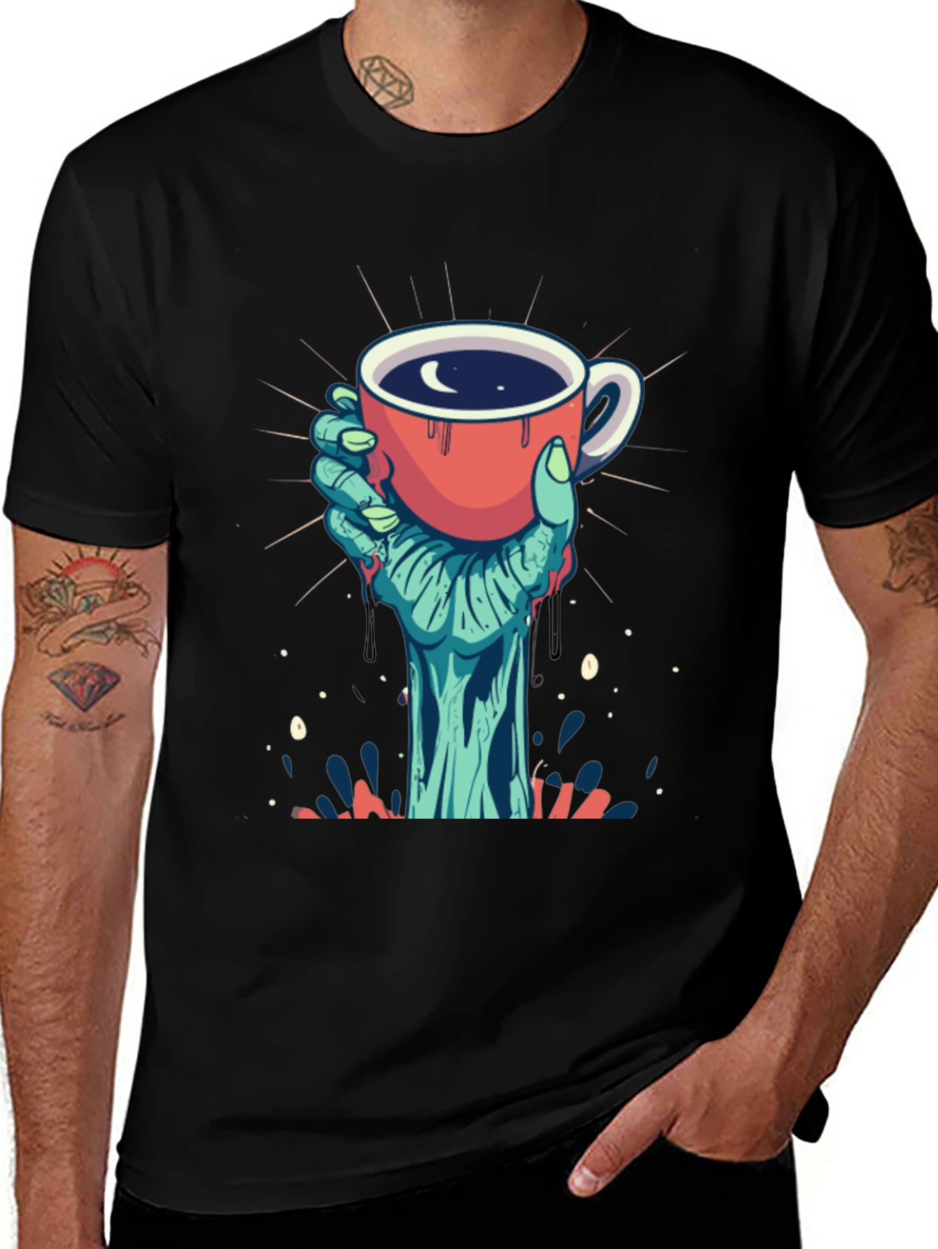 Variant 17 of Zombie Coffee Lover Graphic T-Shirt