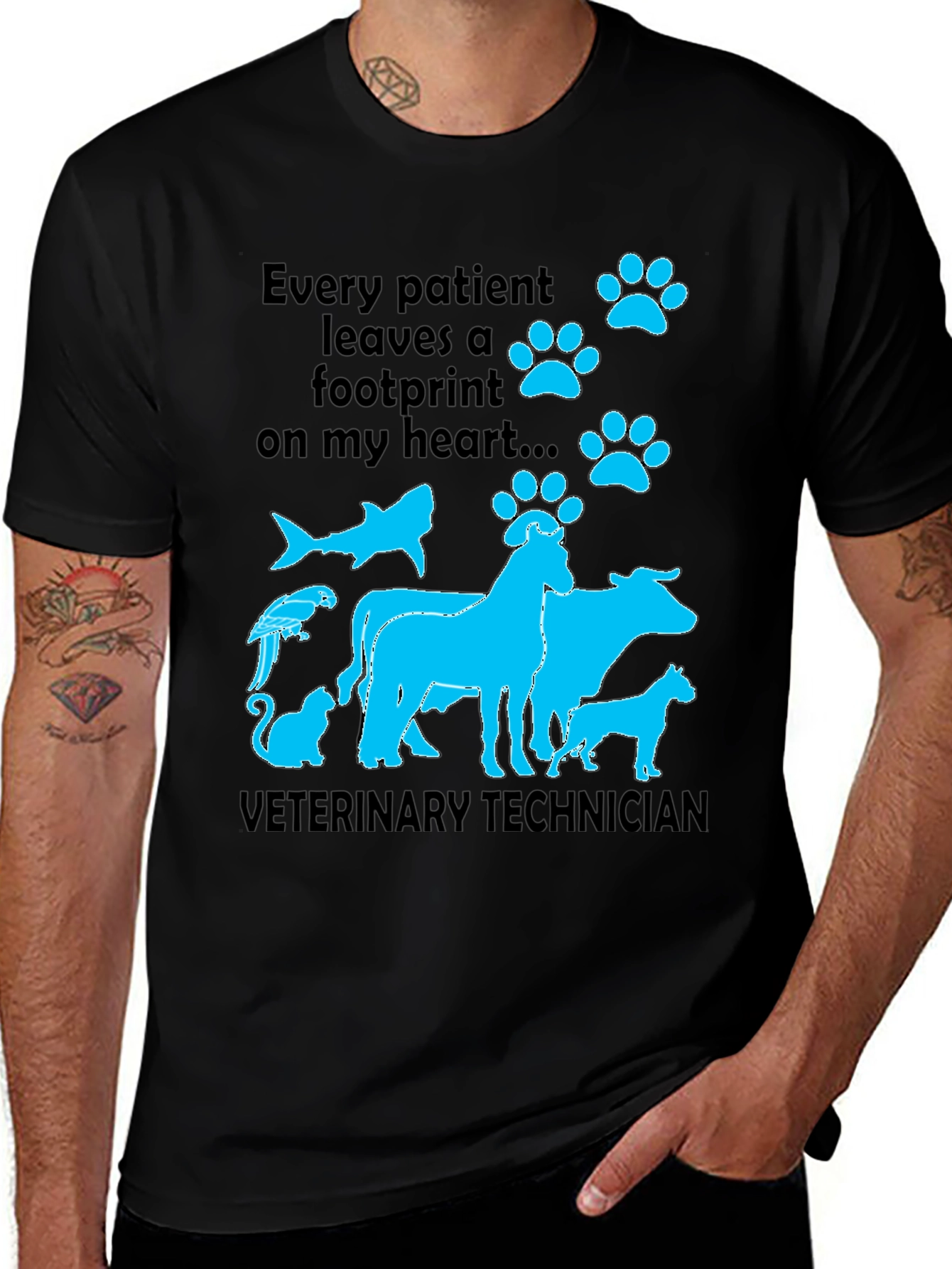Vet Tech Animal Footprint T-Shirt - Every Patient
