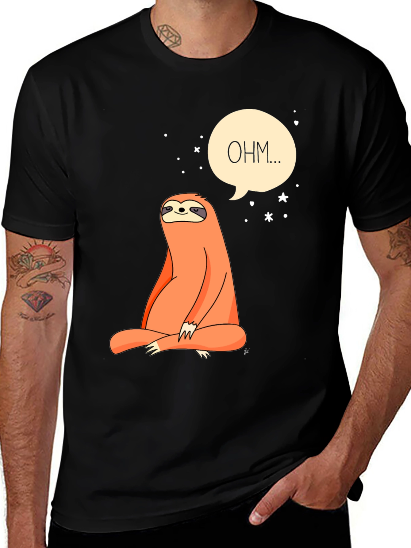 Variant 28 of Zen Sloth 'OHM' T-Shirt - Meditating Animal Tee