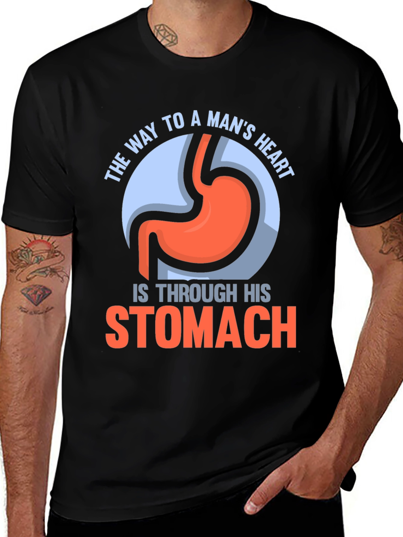 Variant 15 of Funny Stomach T-Shirt - Way To A Man's Heart