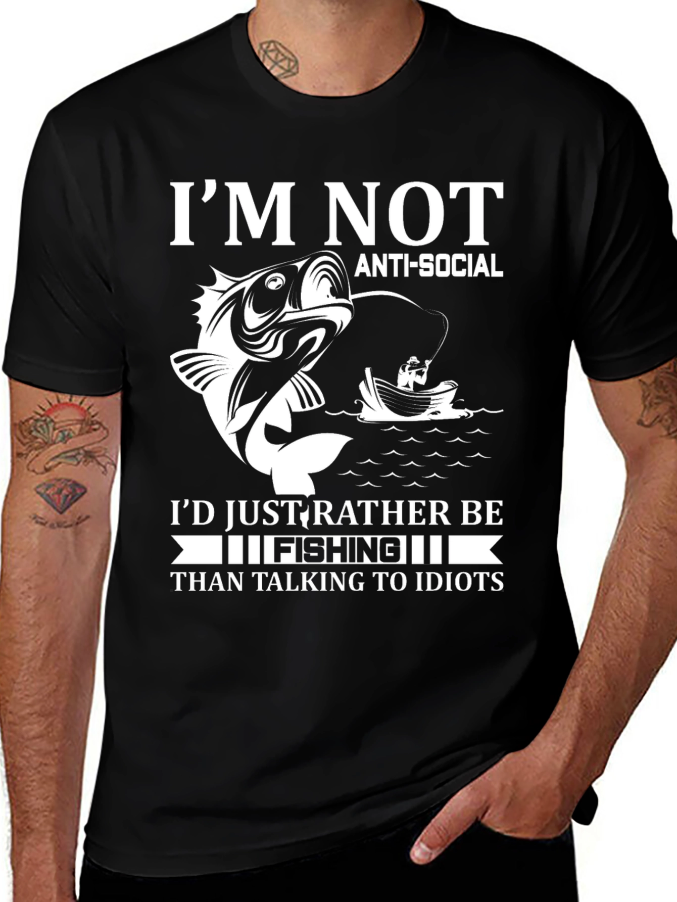 Variant 26 of Fishing Graphic T-Shirt - Anti-Social