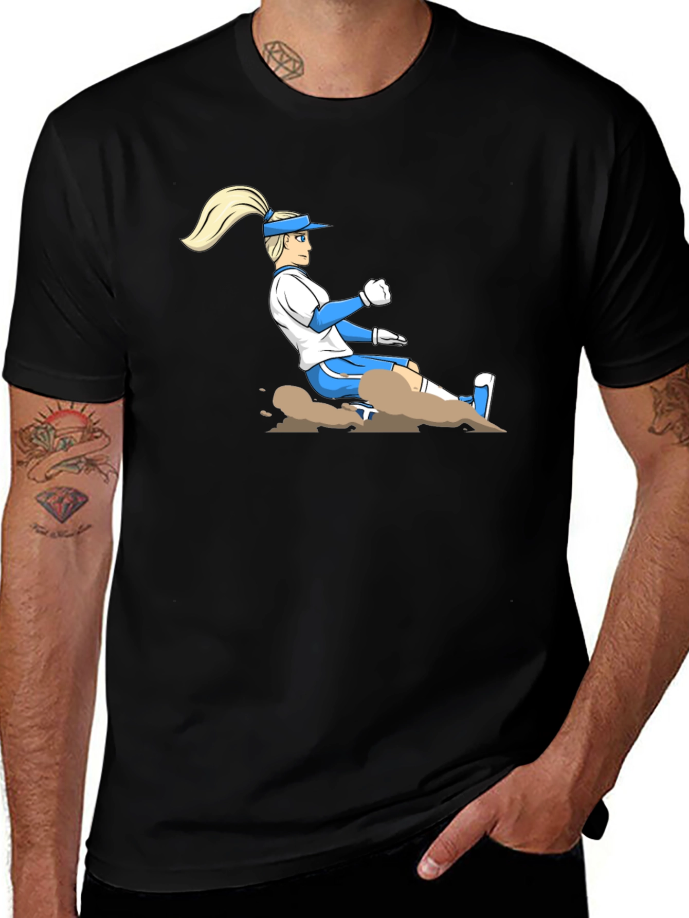 Black Baseball Player Graphic T-Shirt - Black main image